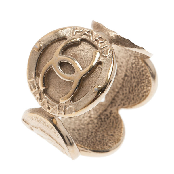 مملوكة مسبقًا Chanel Madame Coco Gold-Plated Ring Size 54