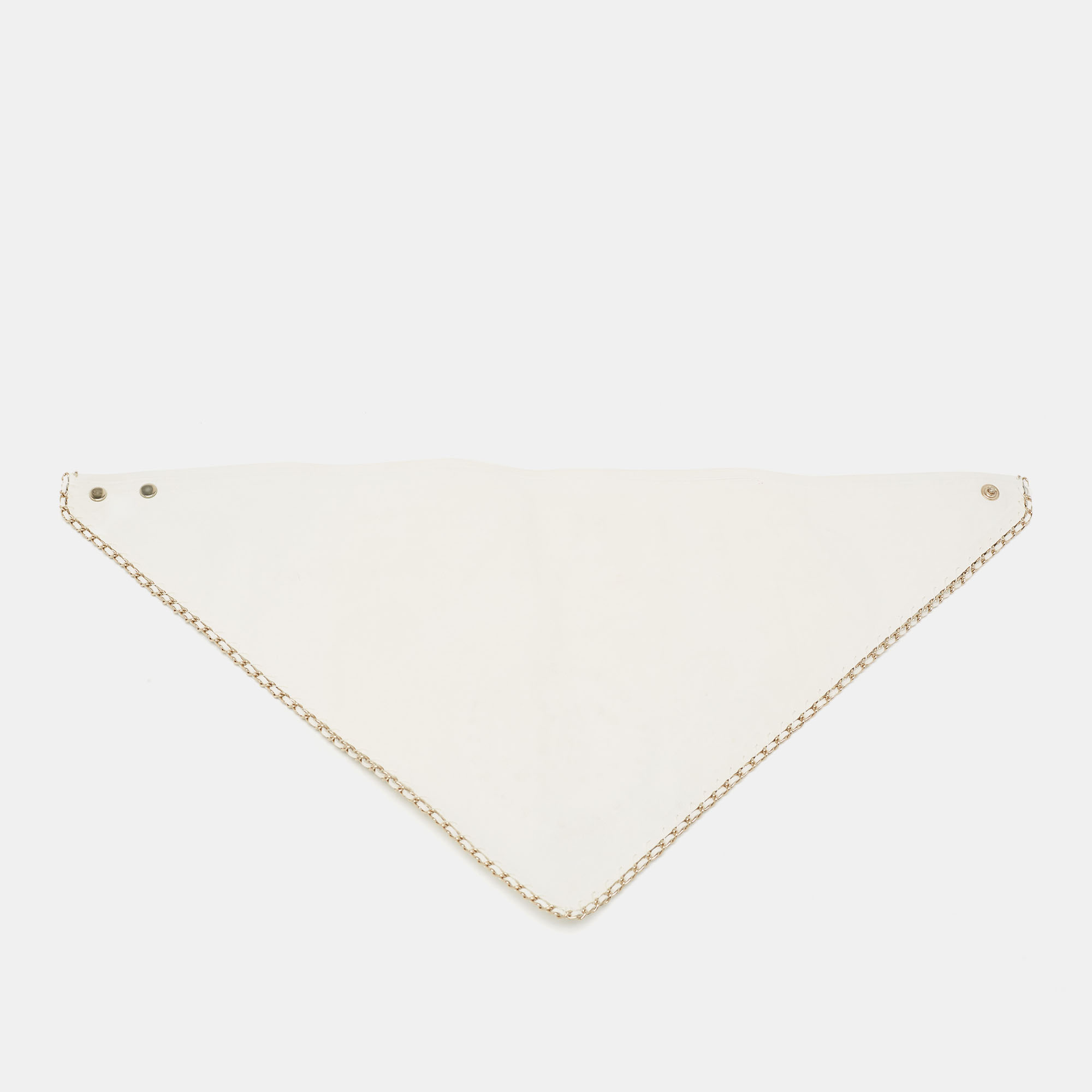 

Chanel Off White Leather Eyelets Scarf/Collar Bandana