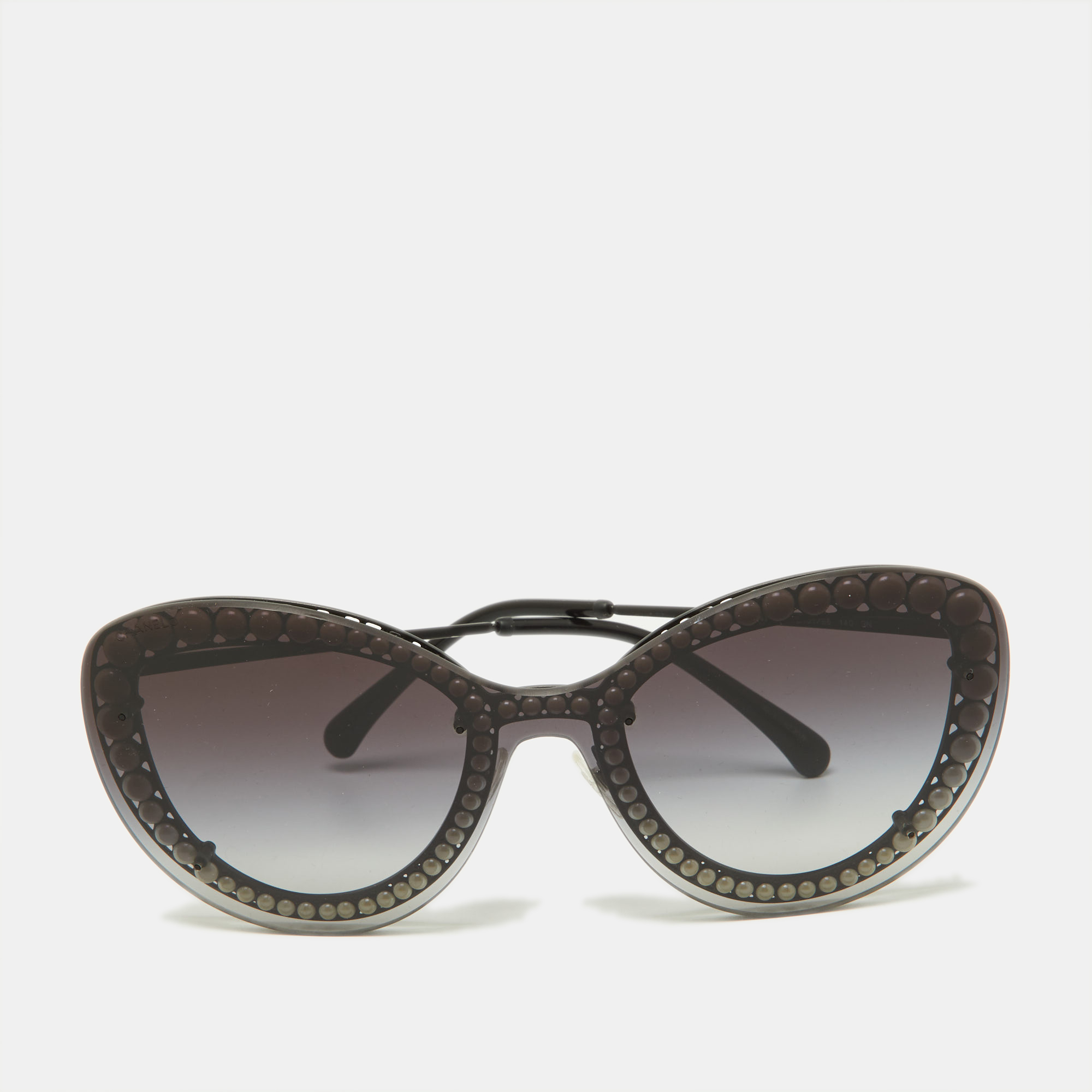 Pre-owned Chanel Black Tone/grey Gradient 4236 Pearl Butterfly Sunglasses