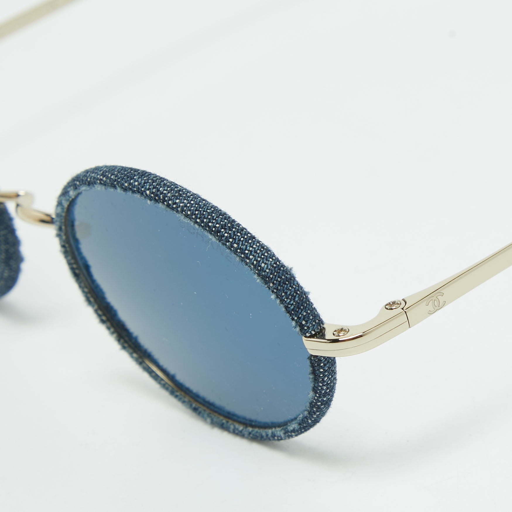 

Chanel Navy Blue 4248-J Denim Frame Oval Sunglasses