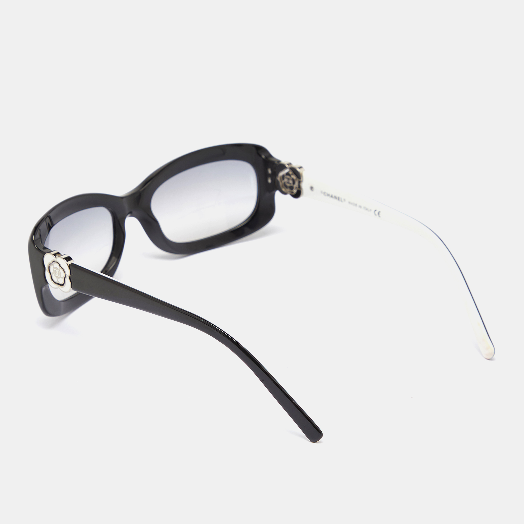

Chanel Black/Grey Gradient 5127 Camelia CC Logo Rectangle Sunglasses