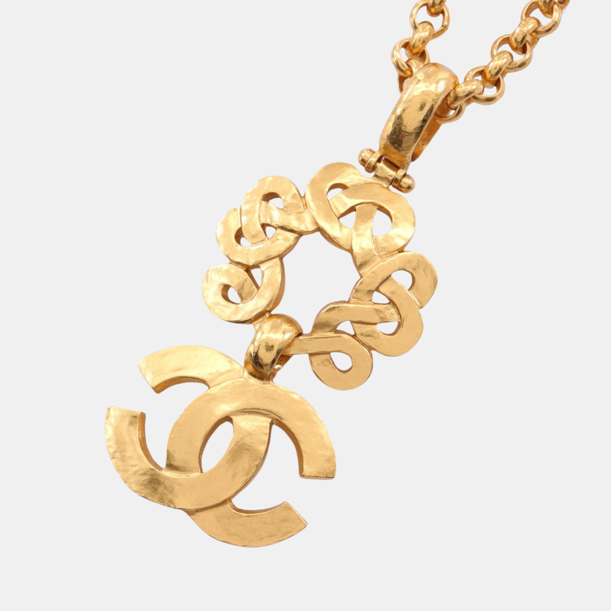 

Chanel Coco mark Necklace GP Gold 97P