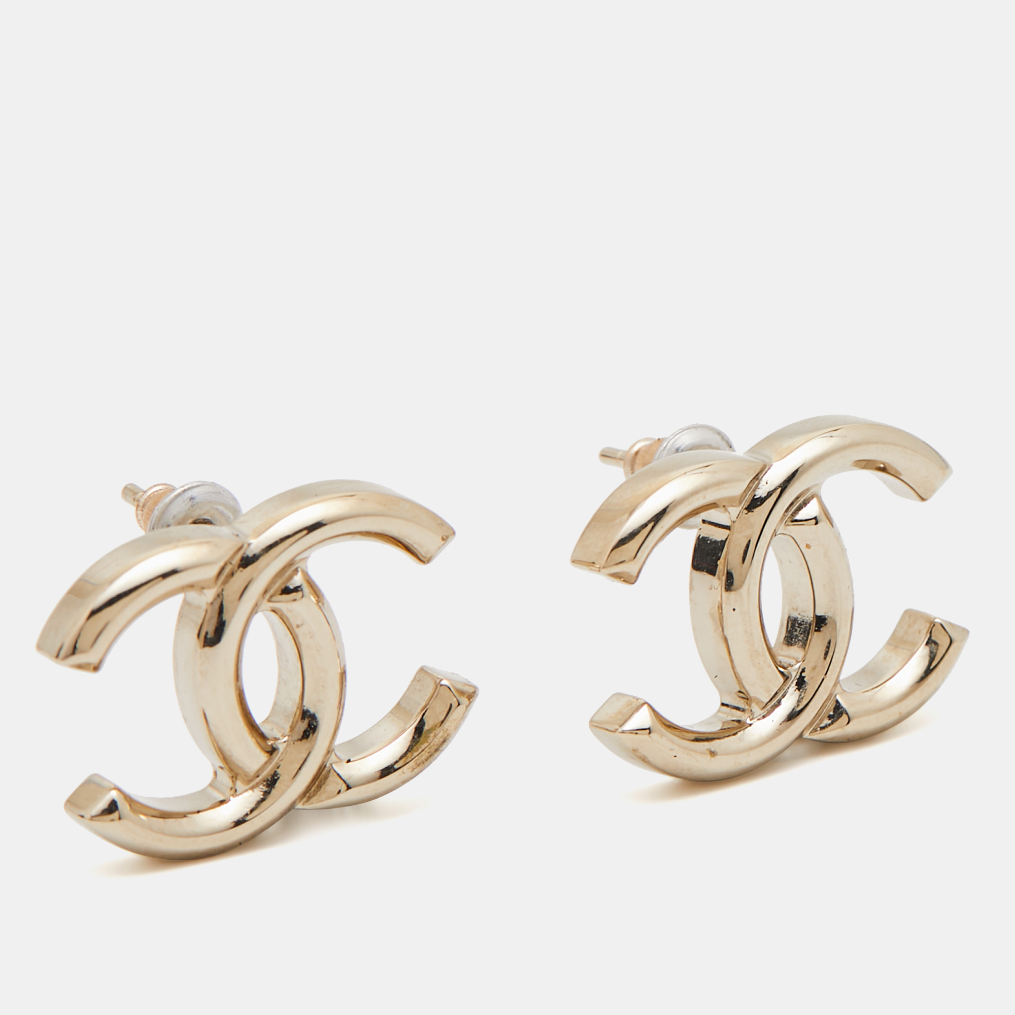 

Chanel CC Gold Tone Stud Earrings