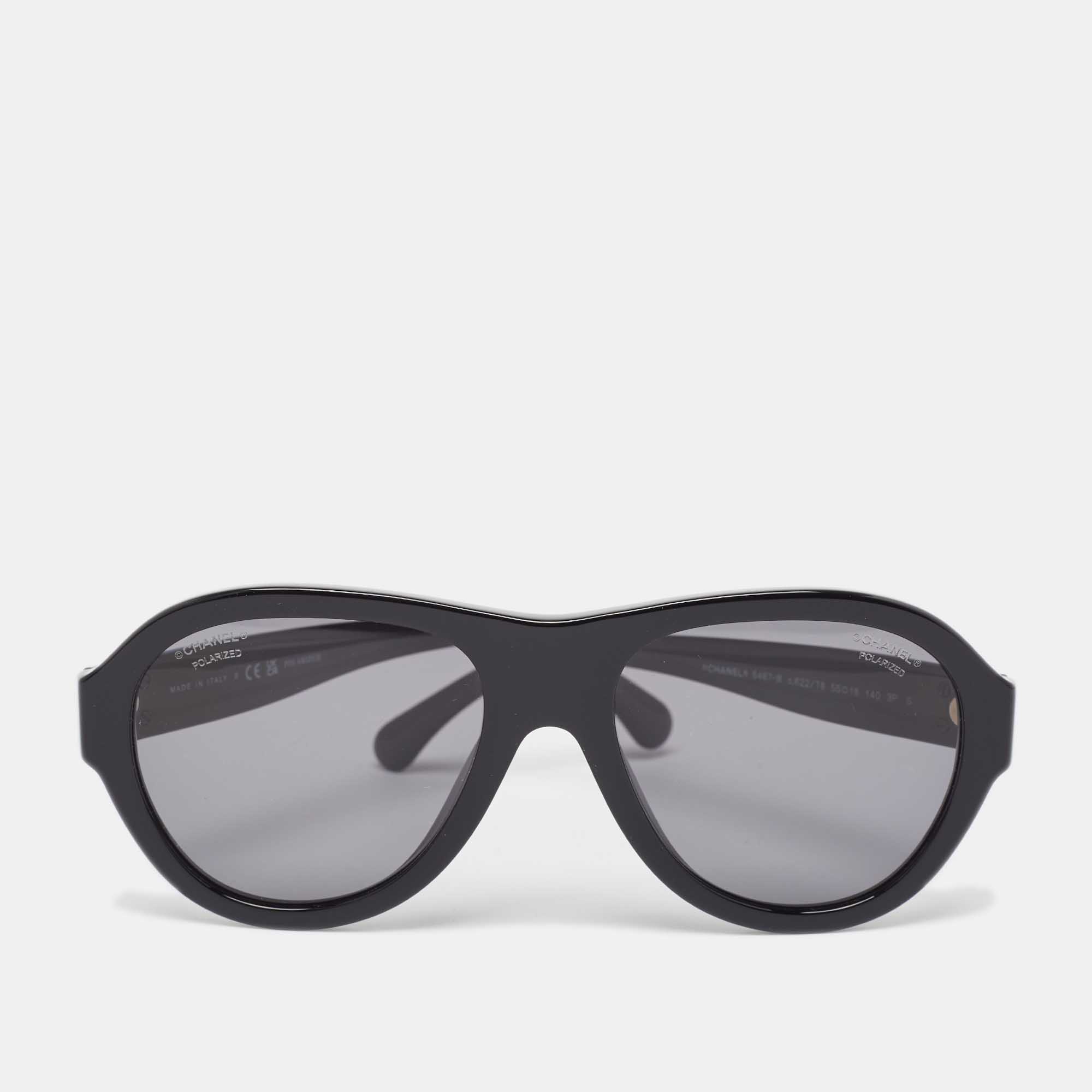 

Chanel Black 5467-B Pilot Polarized Aviator Sunglasses