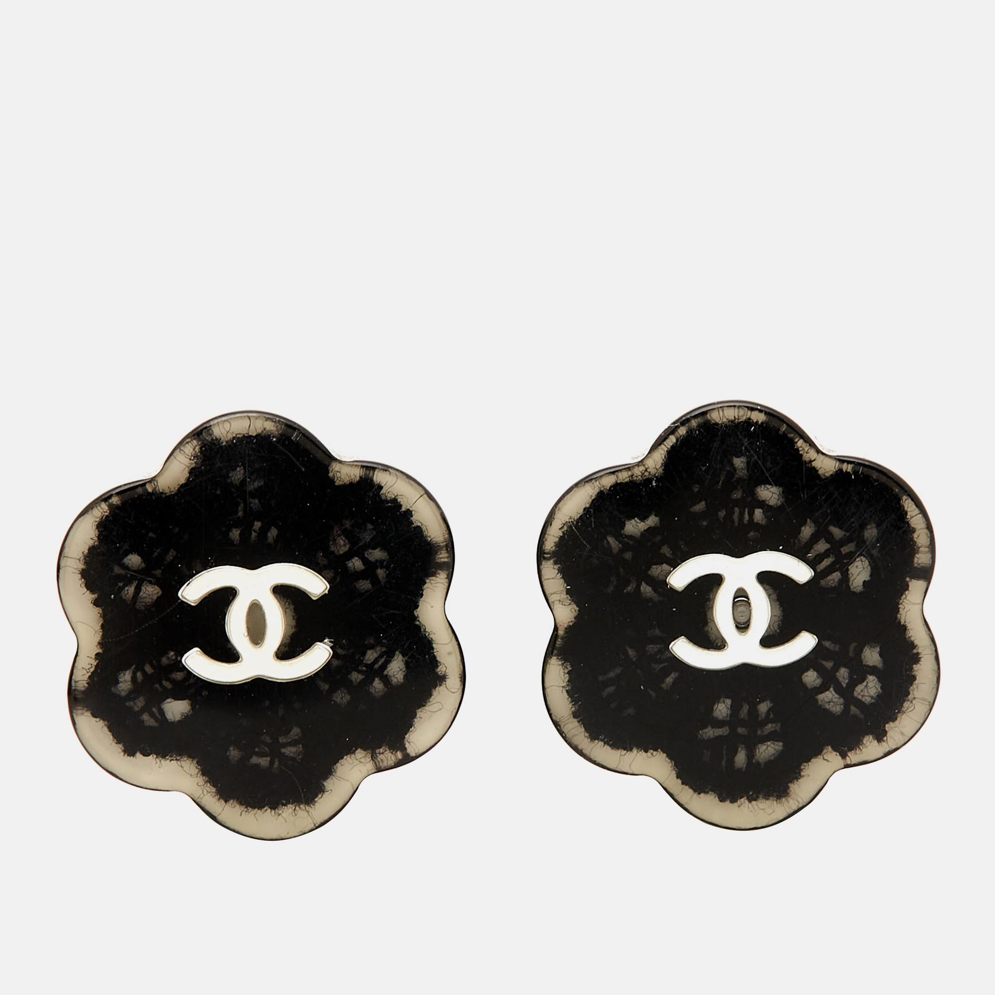 

Chanel CC Resin Gold Tone Earrings
