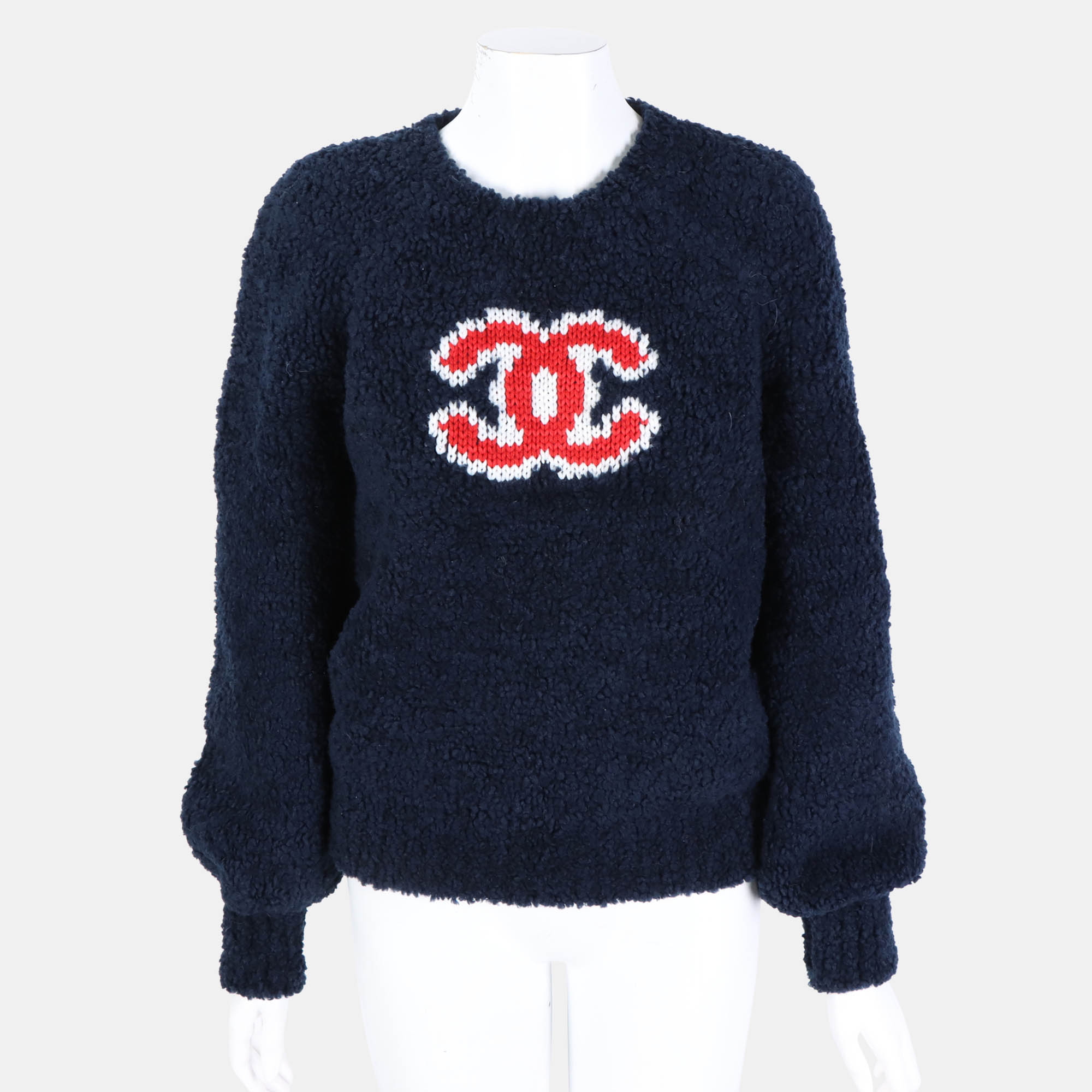 

Chanel Navy Knitted CC Logo Jumper Size 36, Navy blue