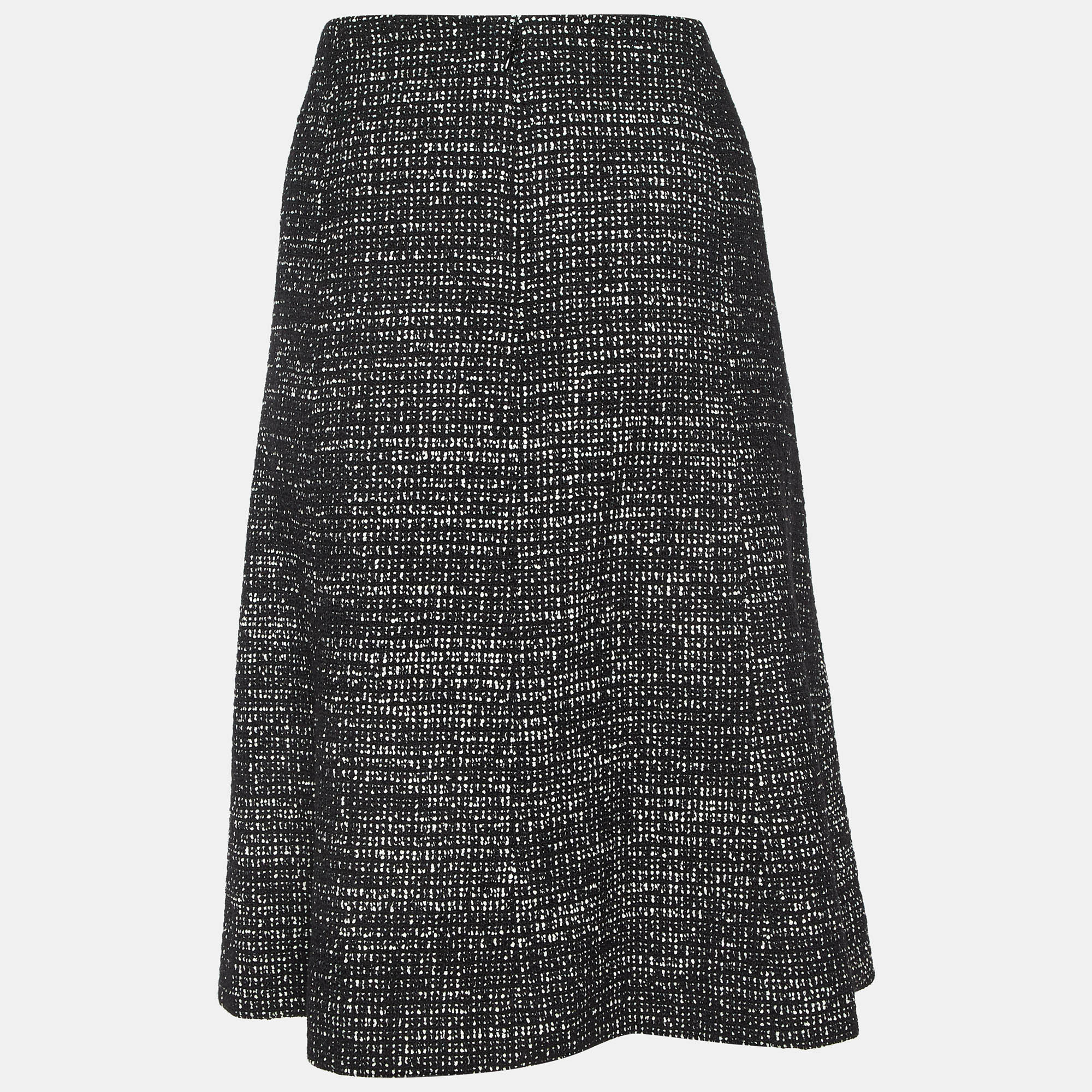 

Chanel Black Tweed Knee Length Skirt XXL