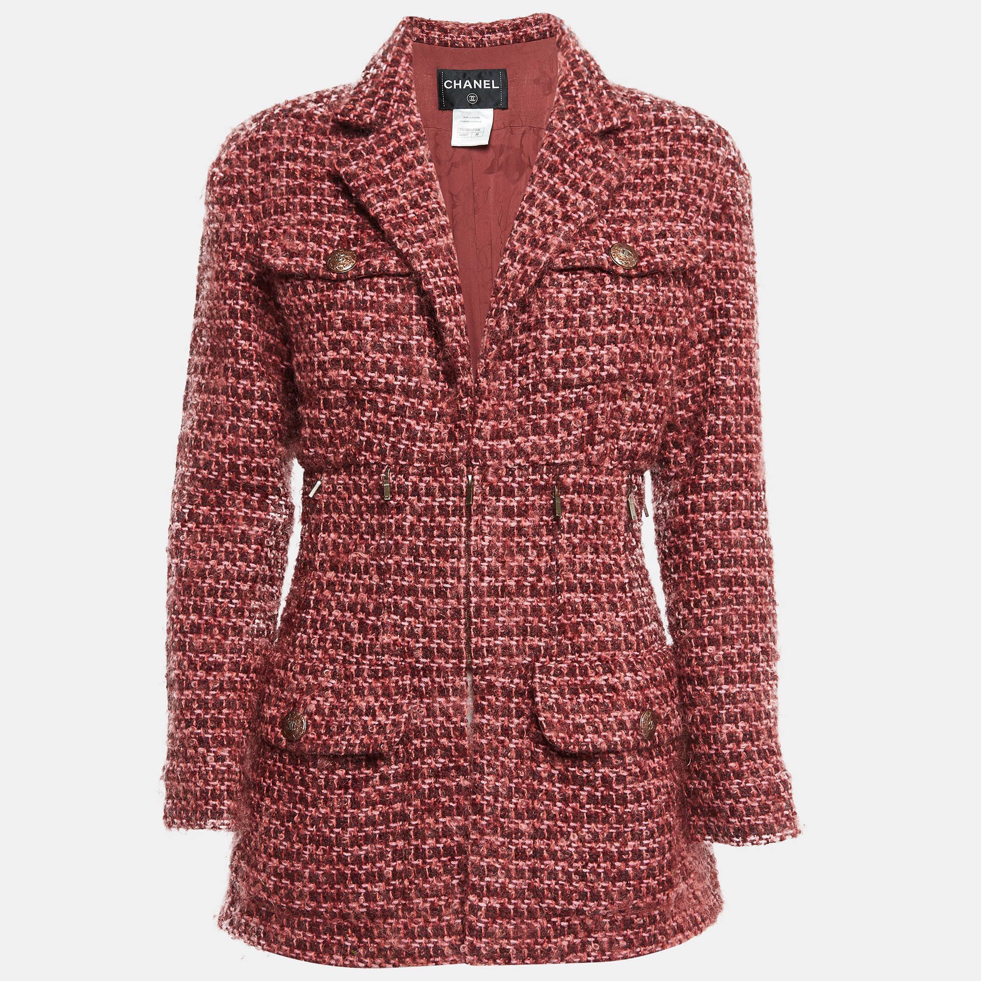 

Chanel Pink Tweed Cara Delevingne Style Jacket M