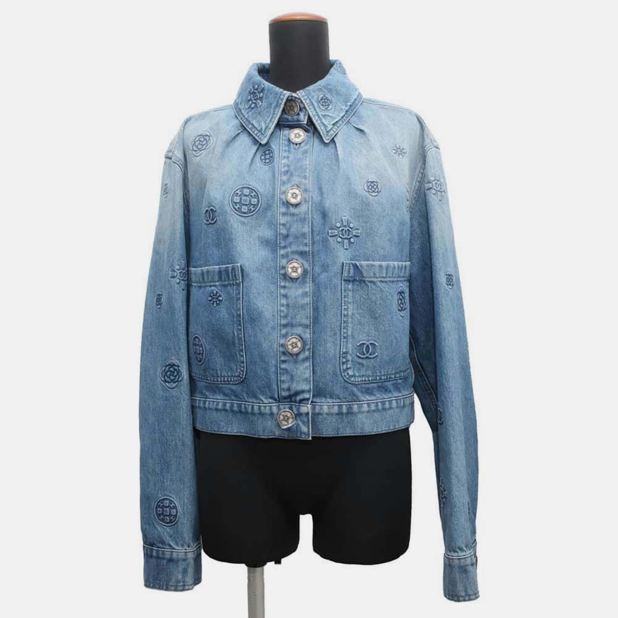 

Chanel Blue Cotton 100% Icon Denim Jacket Size