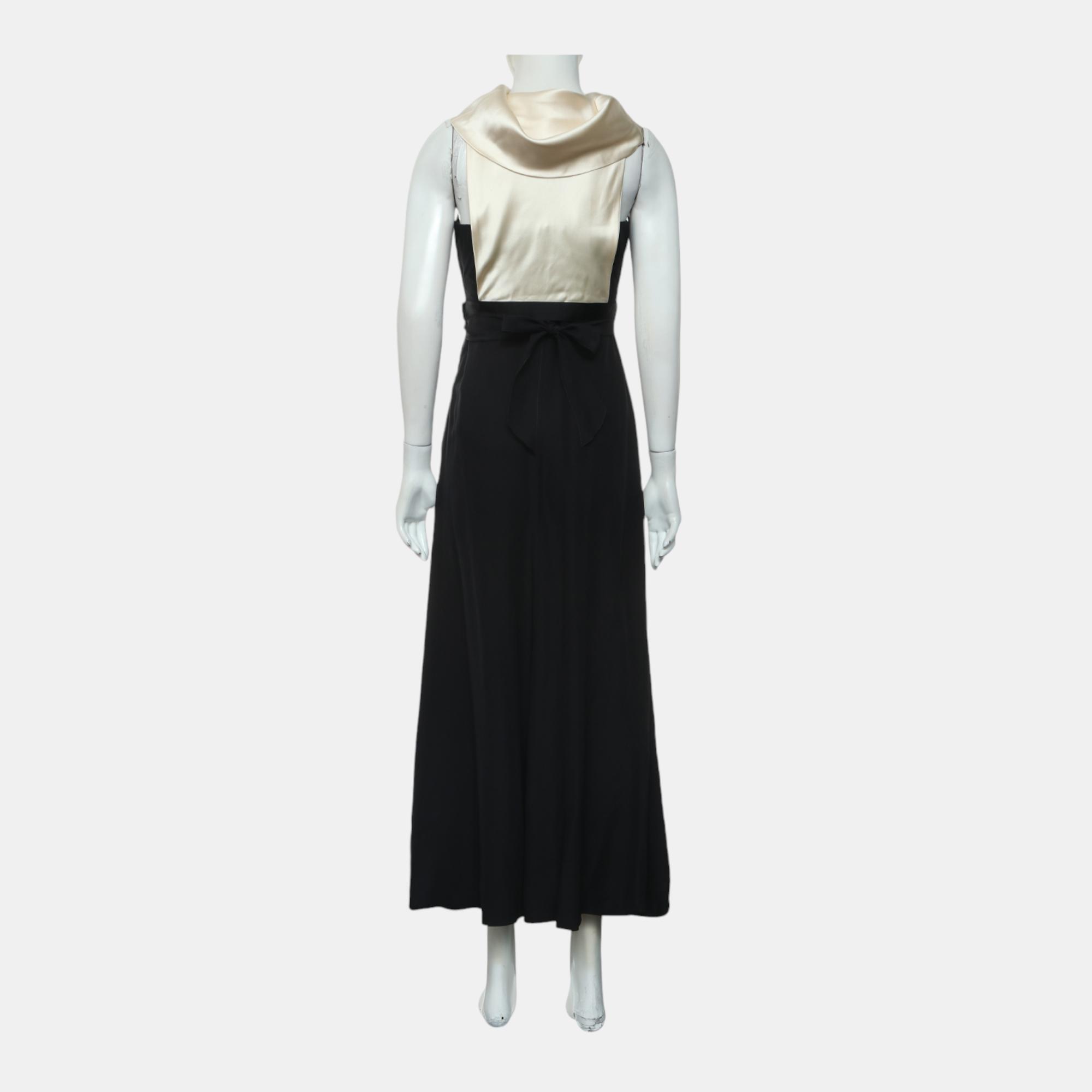 Chanel Vintage 94P Cowl Neck Two-Tone Dress 