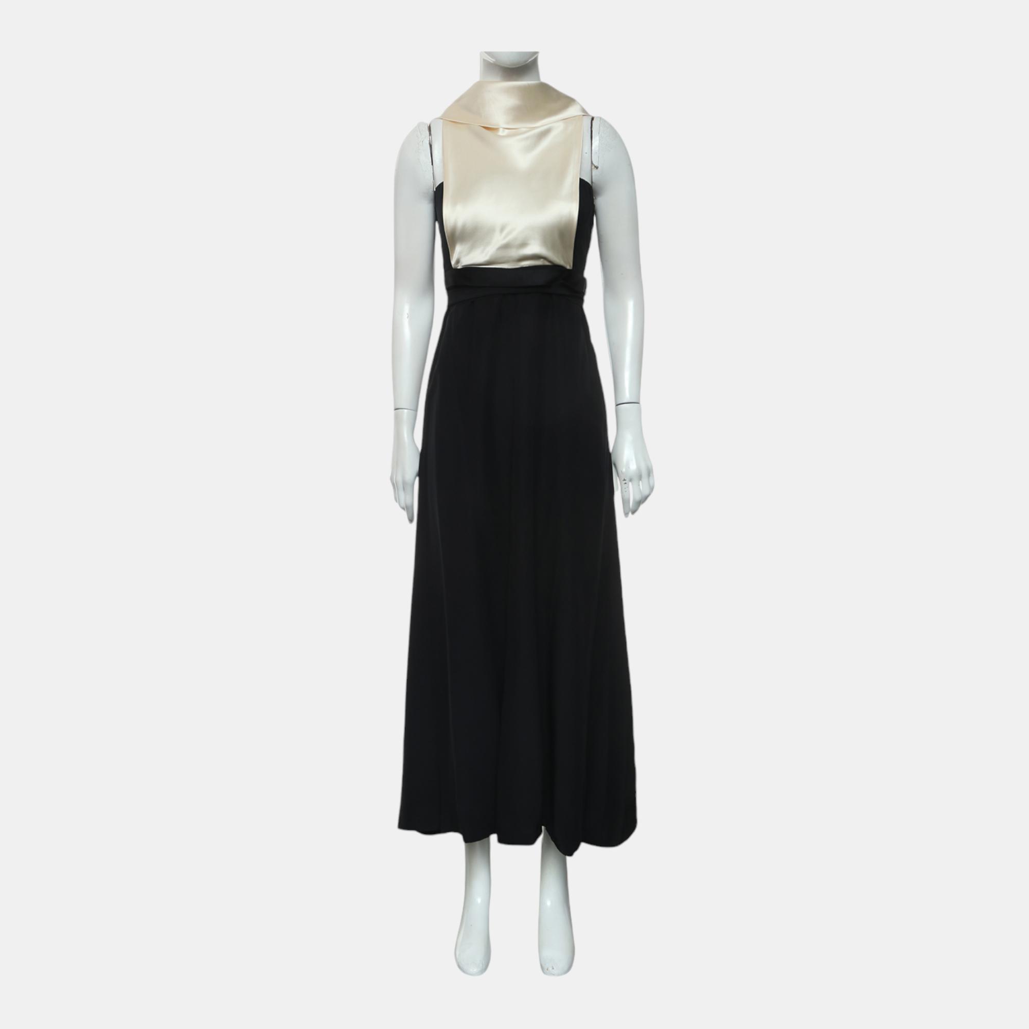 Chanel Vintage 94P Cowl Neck Two-Tone Dress 
