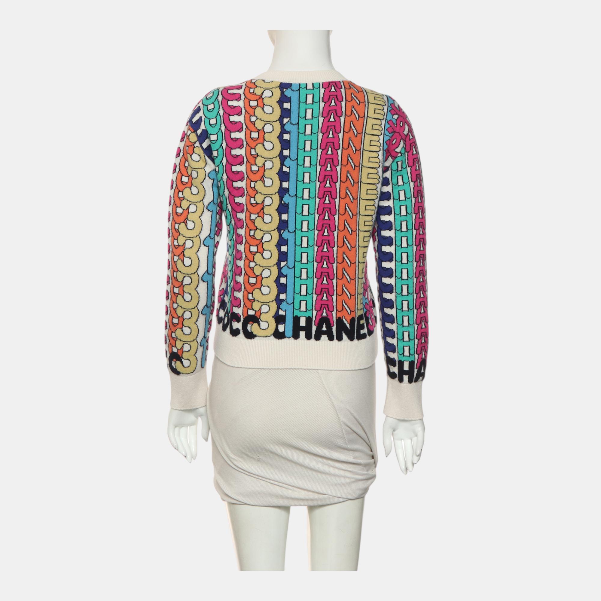 Chanel Logo Knitted Cashmere Sweater 