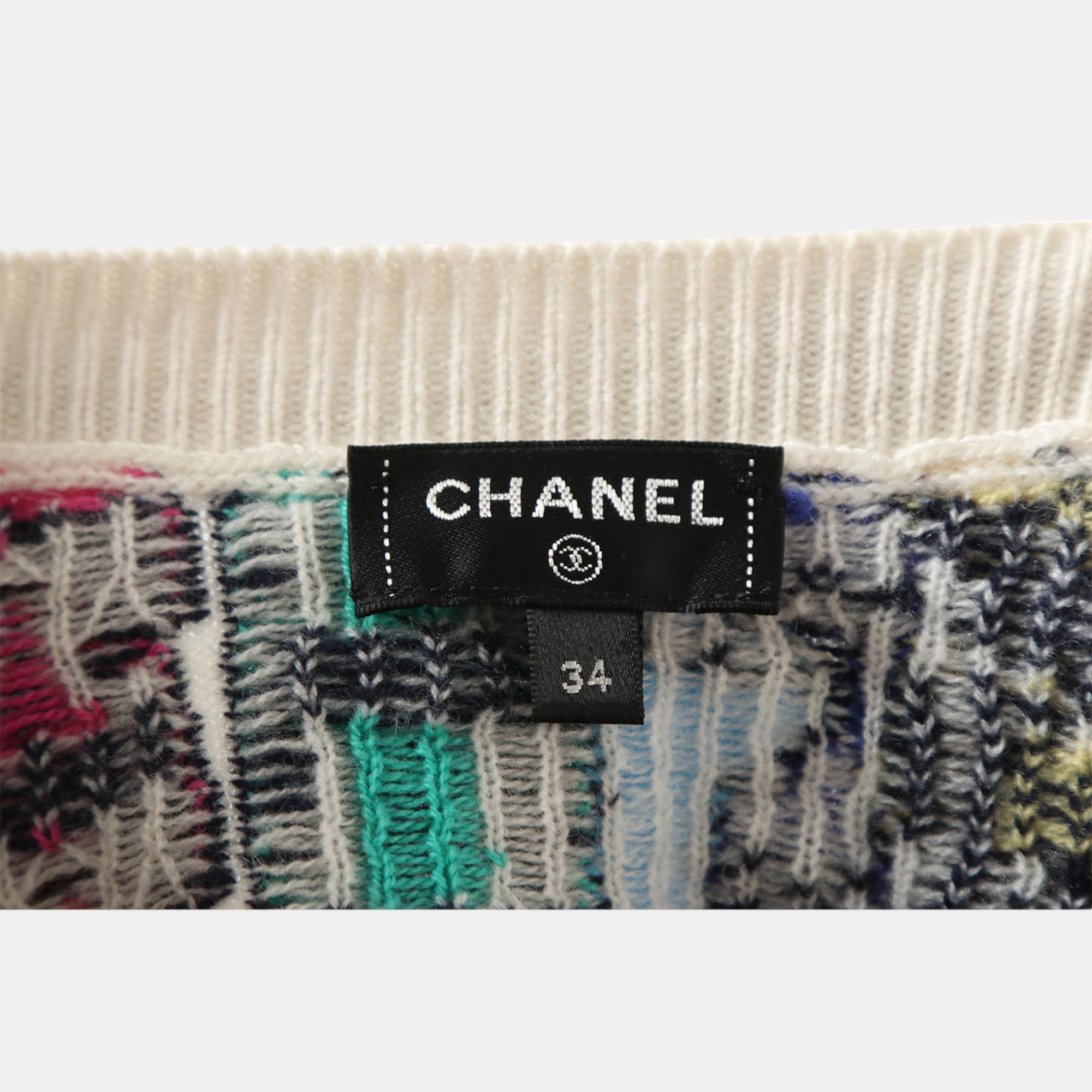 Chanel Logo Knitted Cashmere Sweater 
