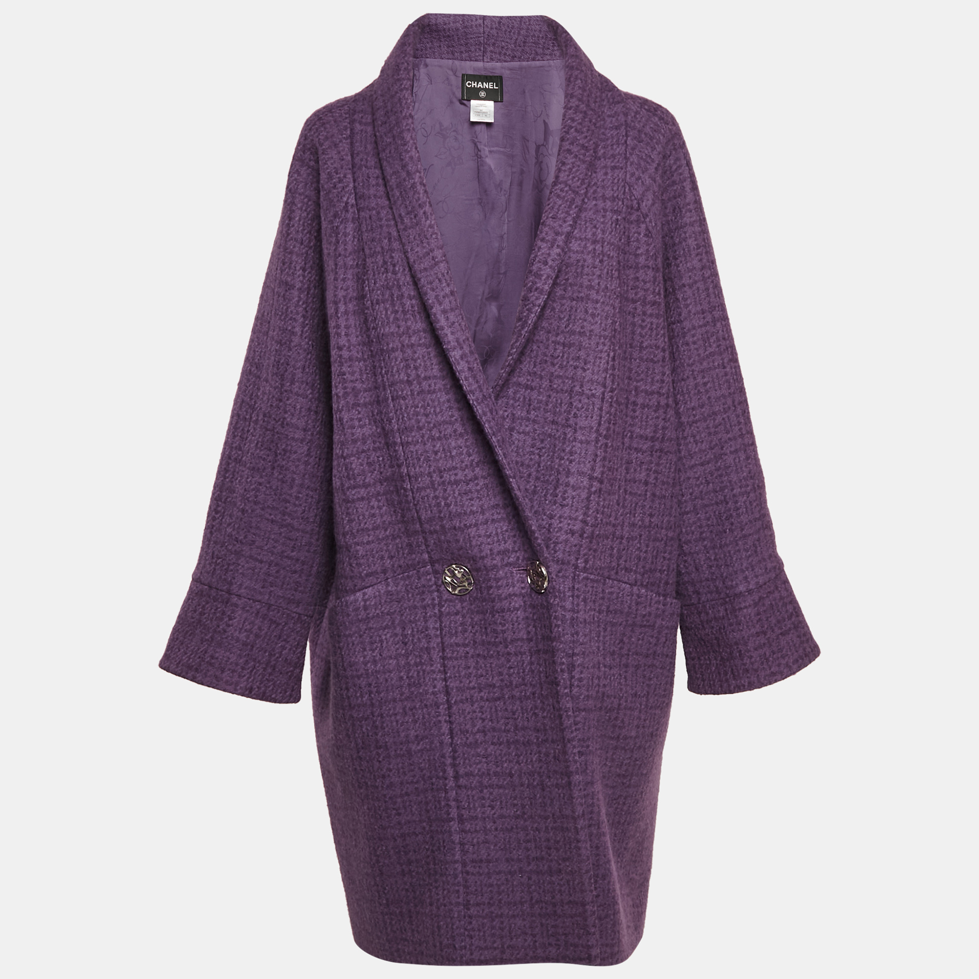 

Chanel Purple Wool Double Breasted Coat L