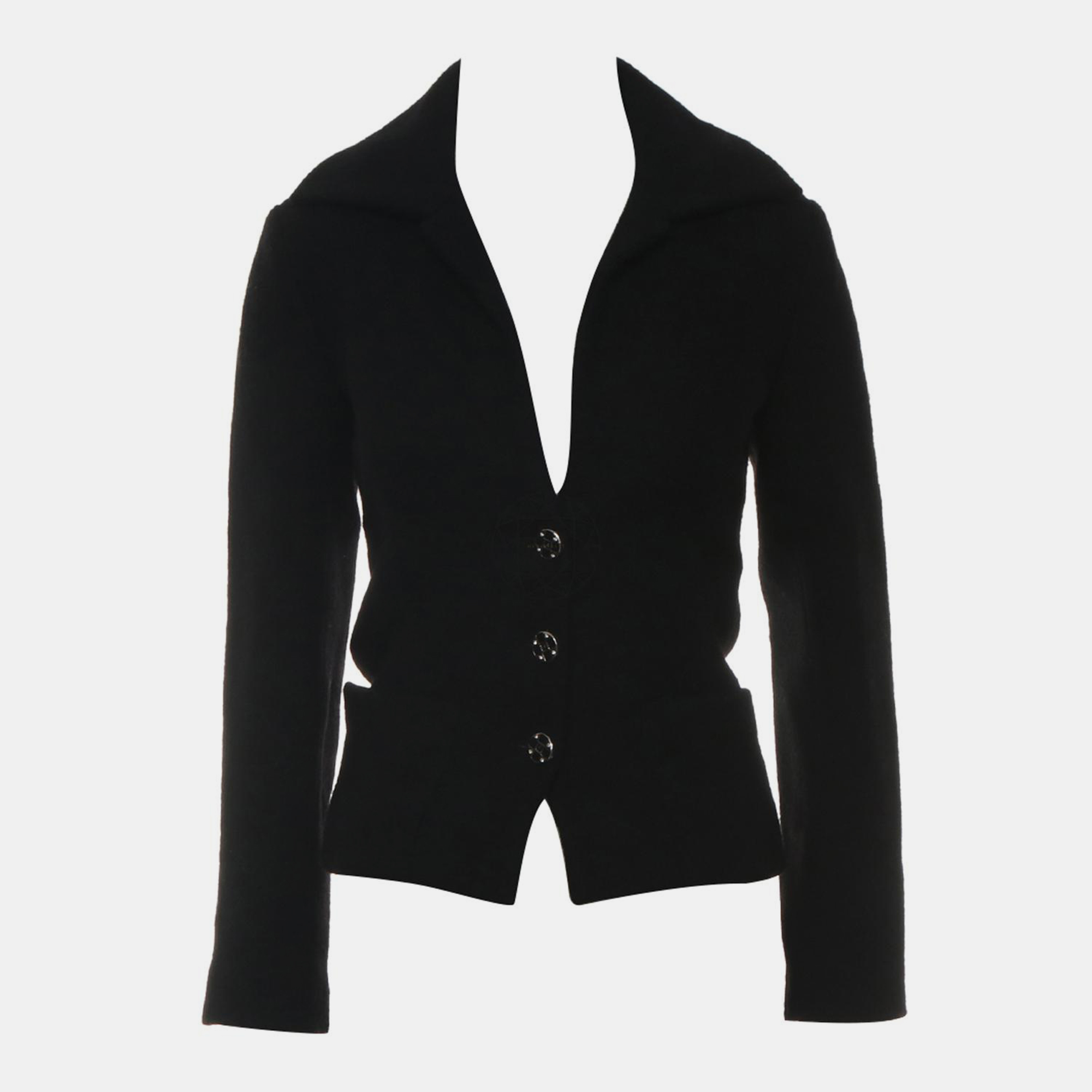 

Chanel Black Wool 22A/W Three-Buttons Wool Blazer