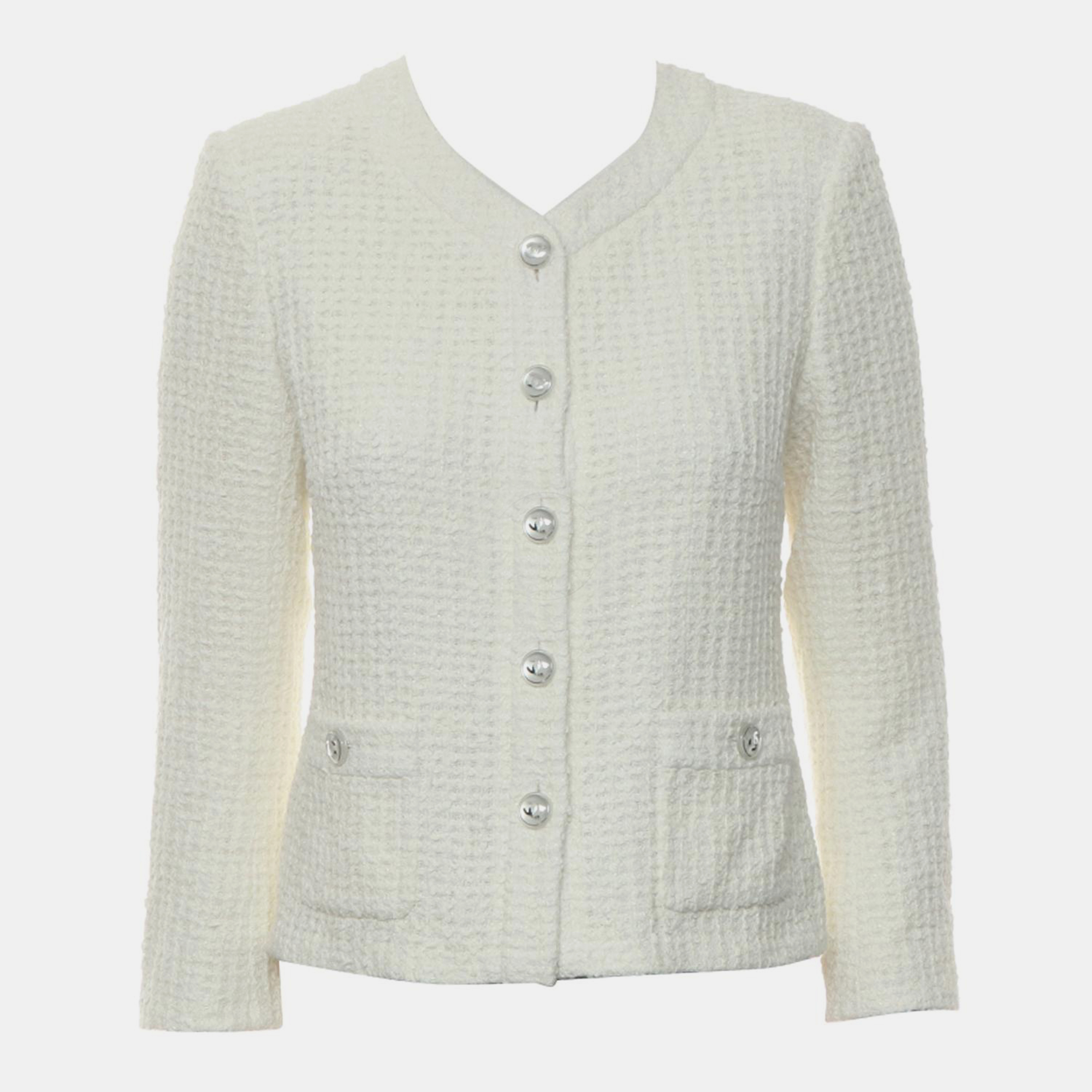 

Chanel White Cotton Tweed Jacket