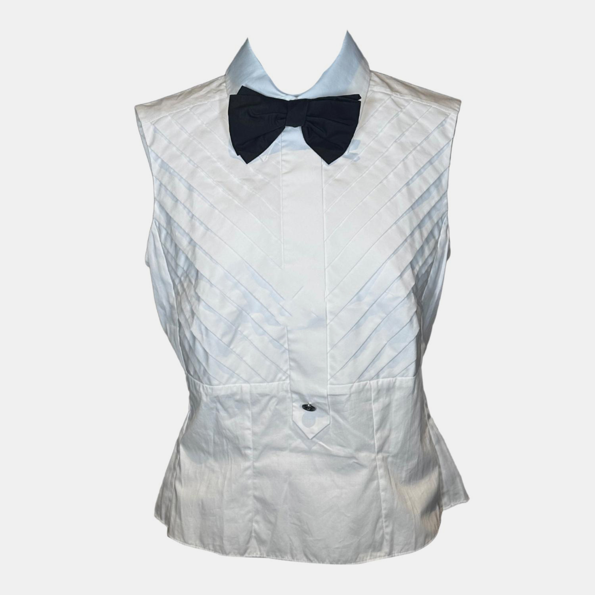 

Chanel 07P White Vest with Bow Tie