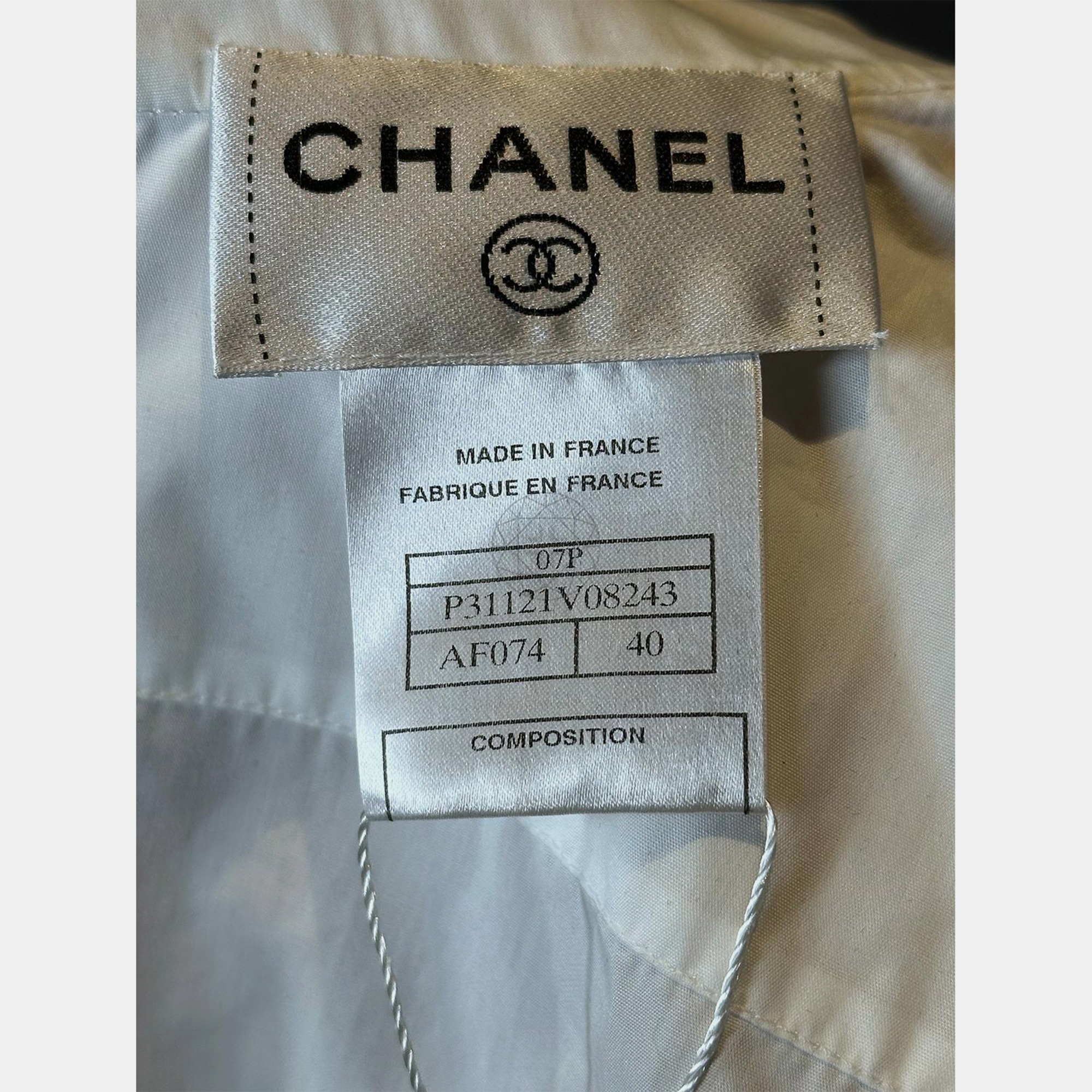 Chanel 07P White Vest with Bow Tie 