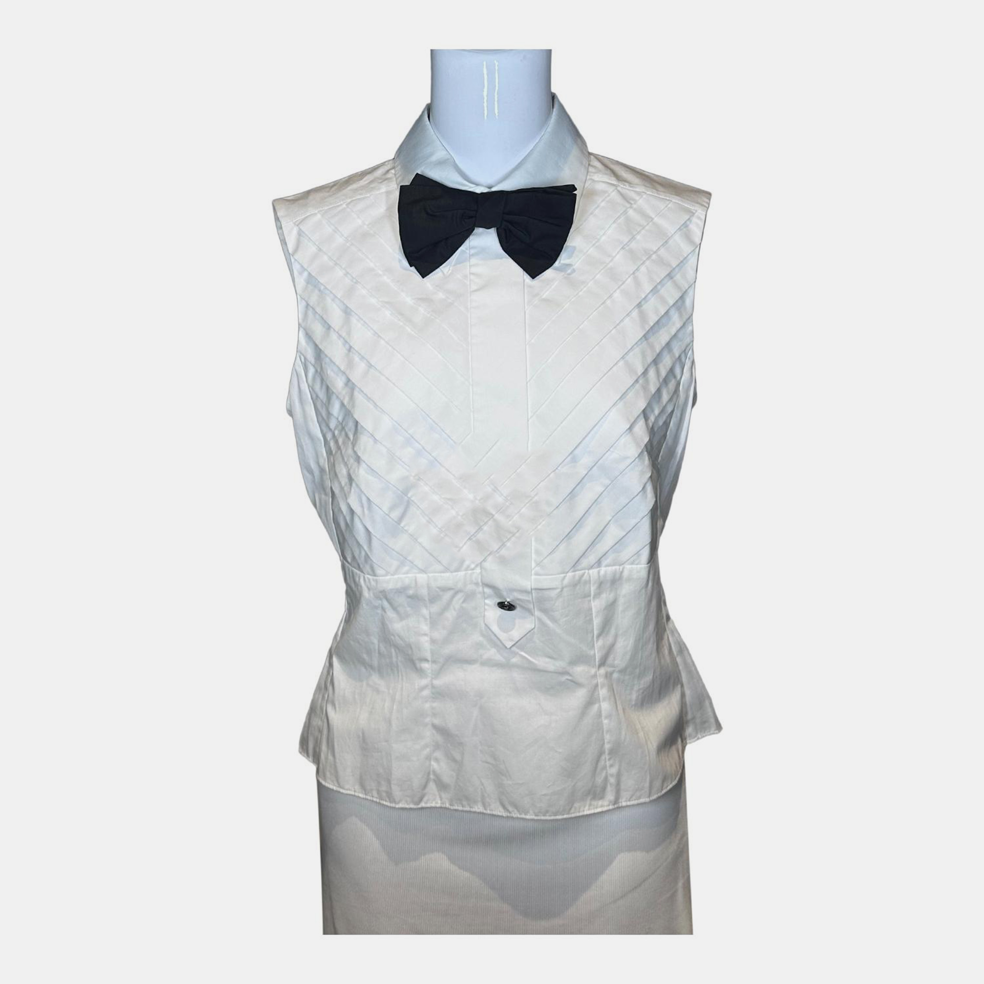 Chanel 07P White Vest with Bow Tie 