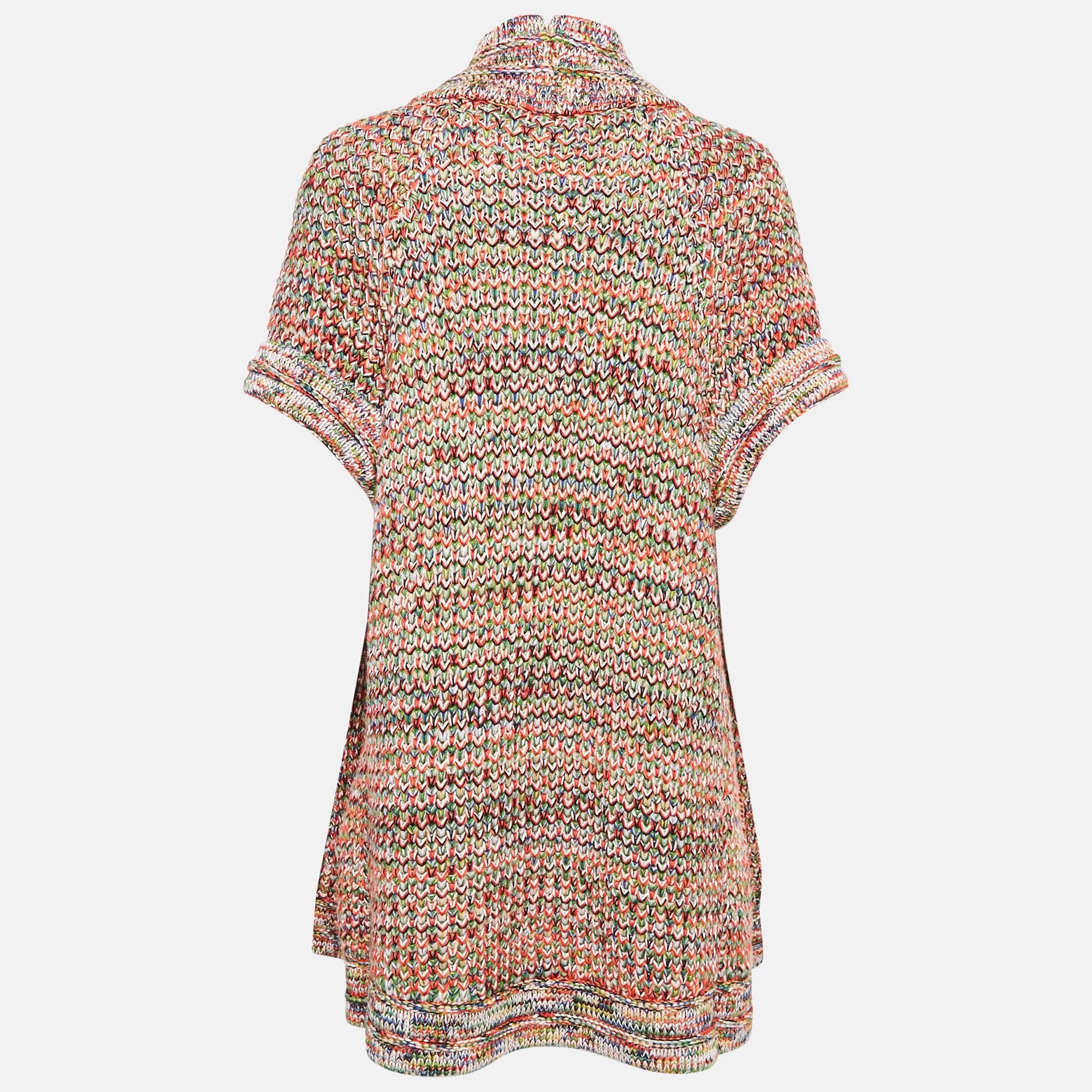 Chanel Multicolor Wool Open Front Long Cardigan S 