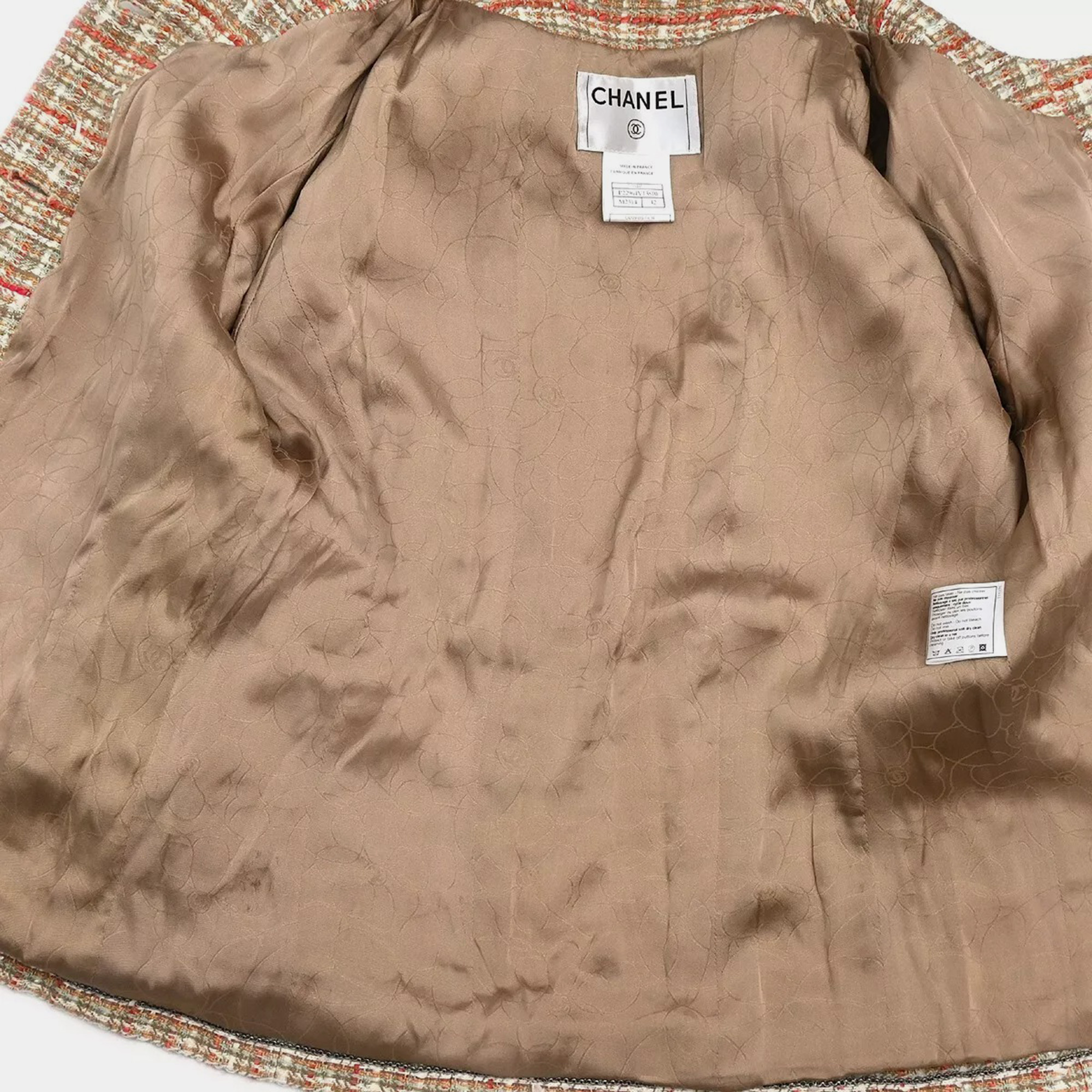 Chanel Multicolor Tweed Single Breasted Jacket Size 42 