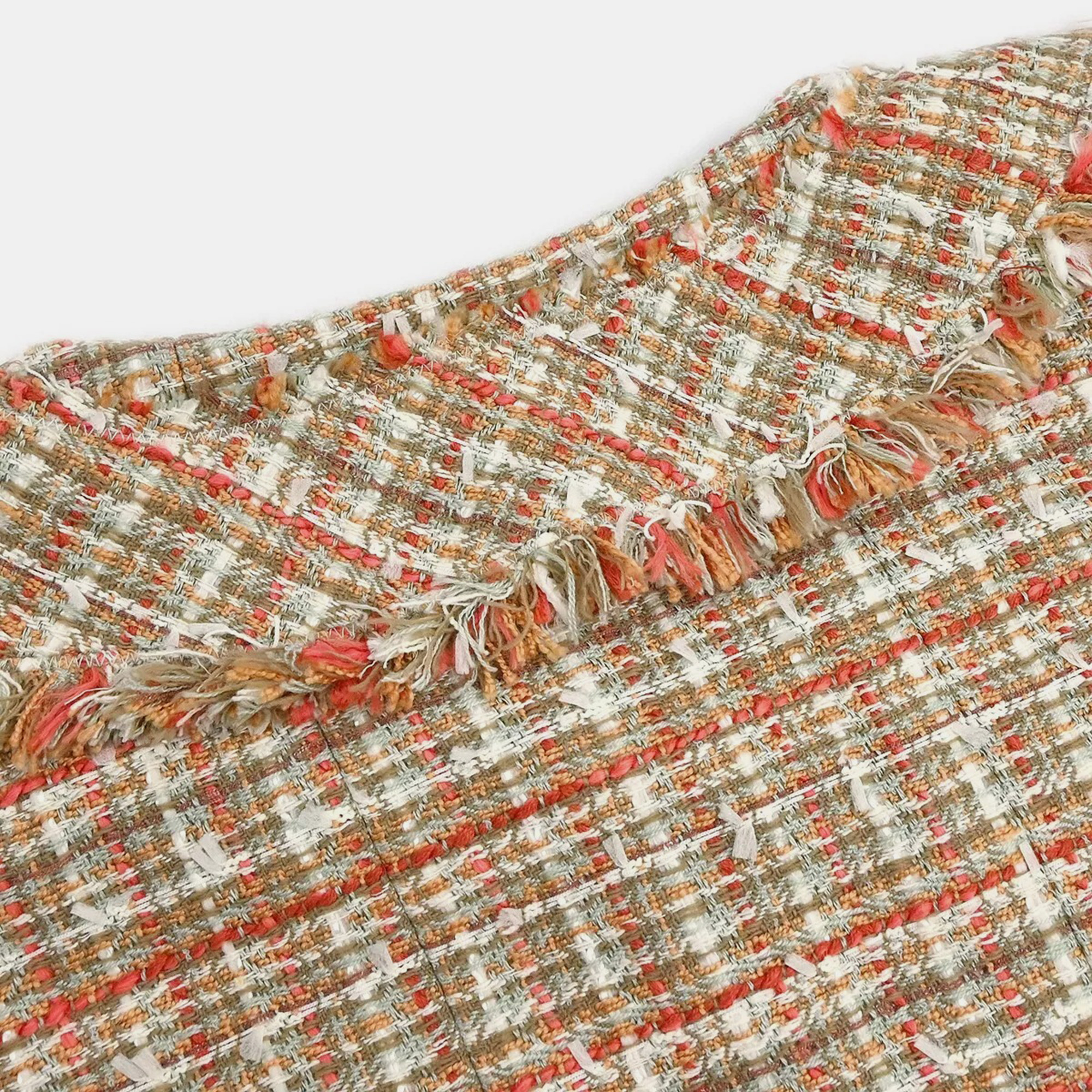 Chanel Multicolor Tweed Single Breasted Jacket Size 42 