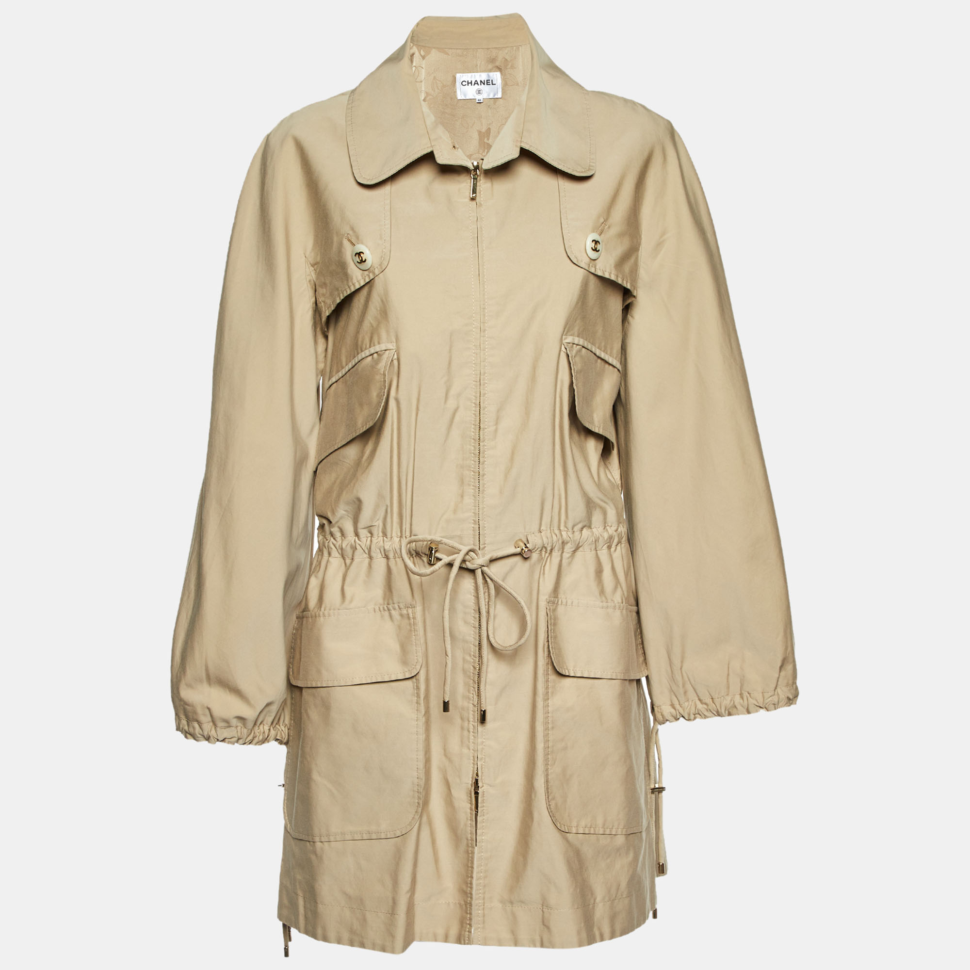 

Chanel Beige Cotton Blend Trench Coat L