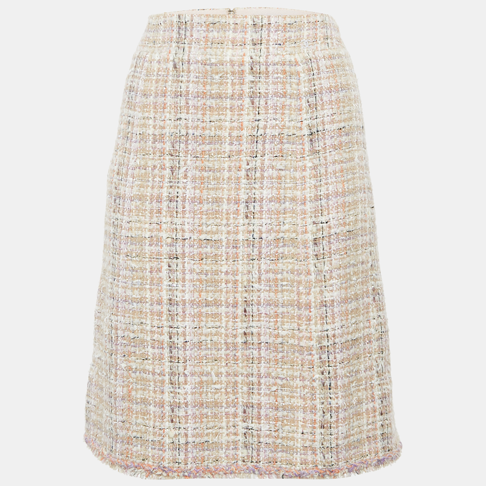 

Chanel Beige Tweed Pencil Skirt L