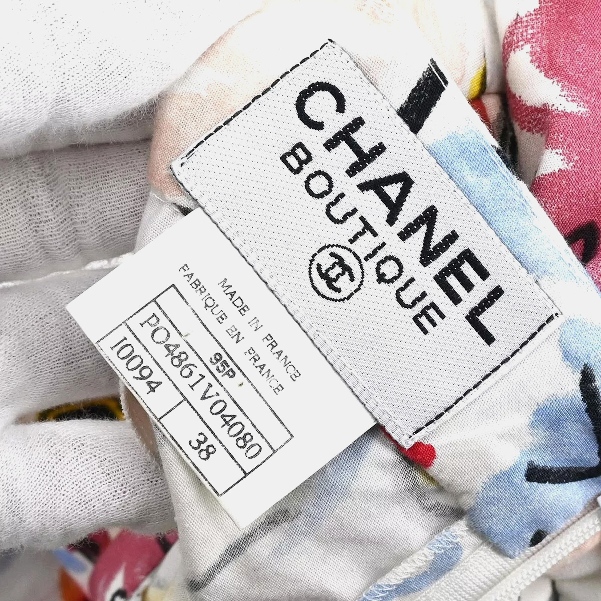 Chanel Multicolor Cotton Sleeveless Dress Women Size 38 