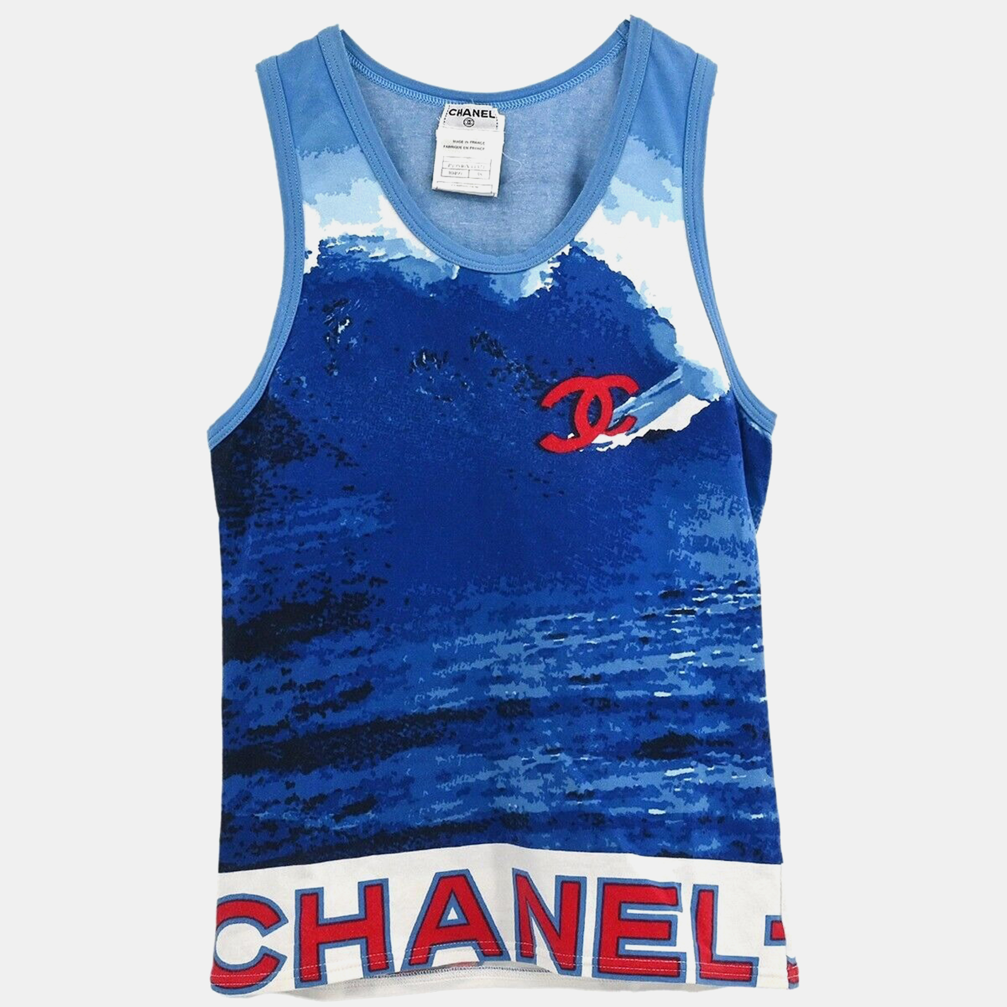 

Chanel Surf Line Sleeveless Blue Top