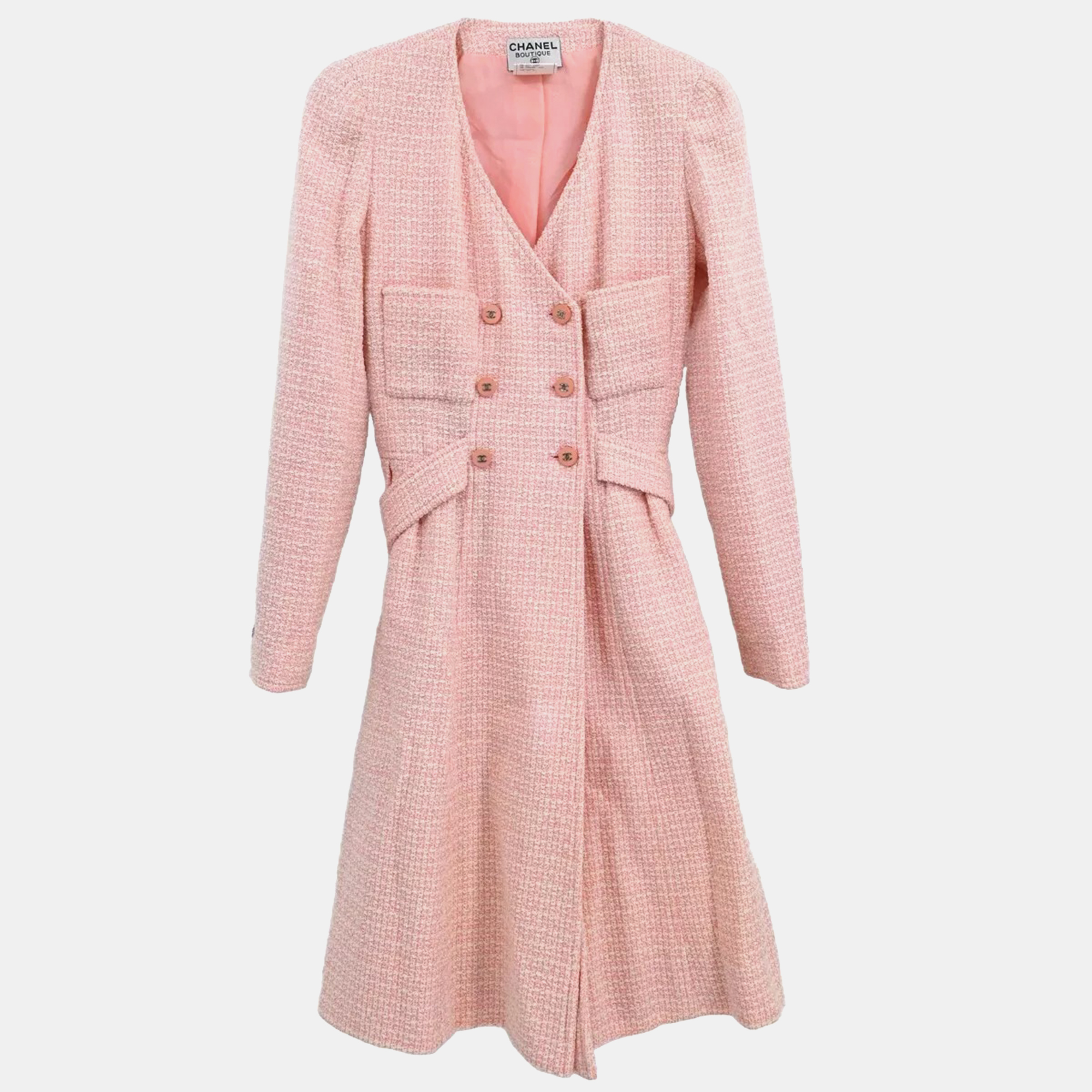 

Chanel Collarless Coat Pink 96P #34