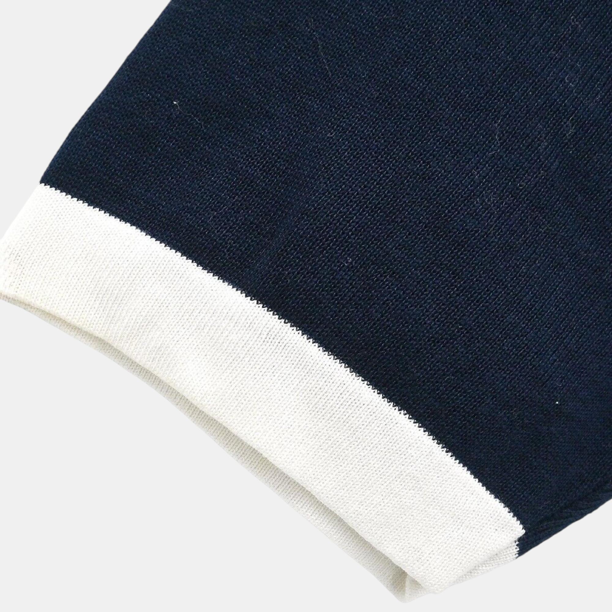 Chanel Navy Knit Short Sleeve Top One Size 