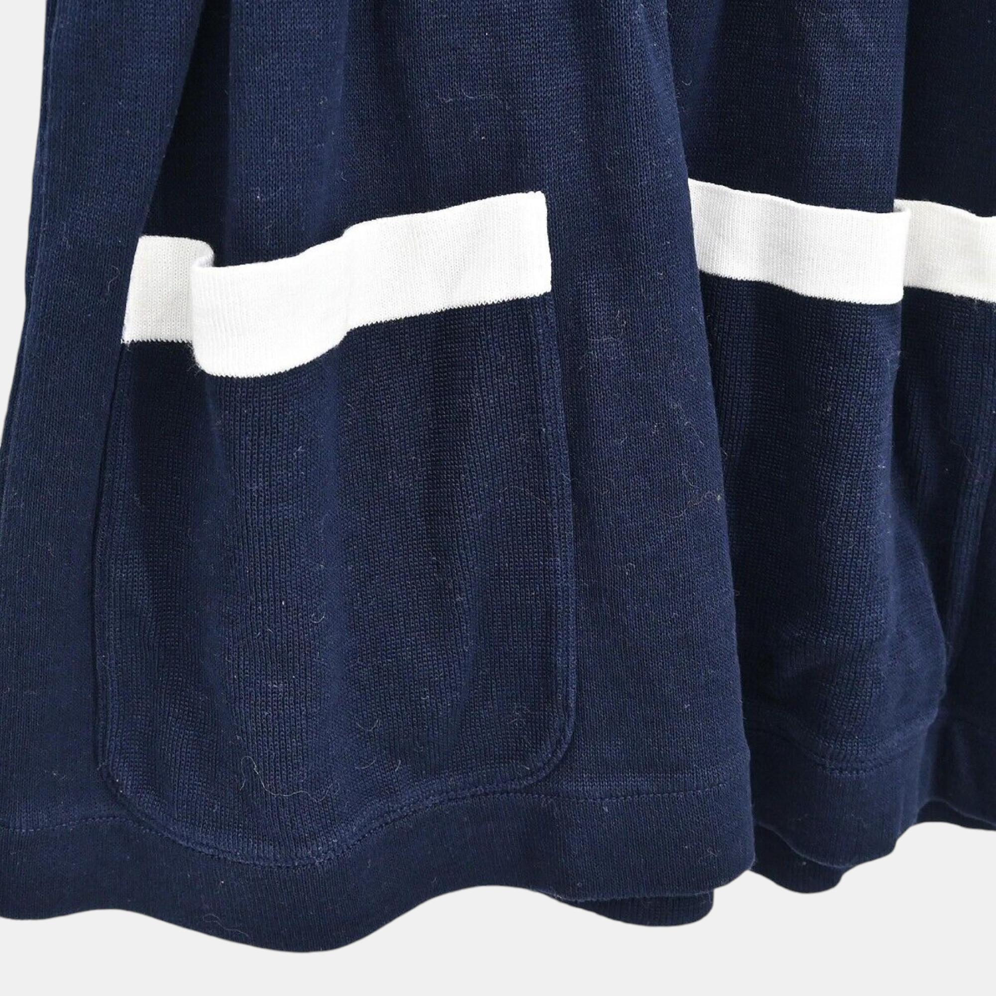 Chanel Navy Knit Short Sleeve Top One Size 