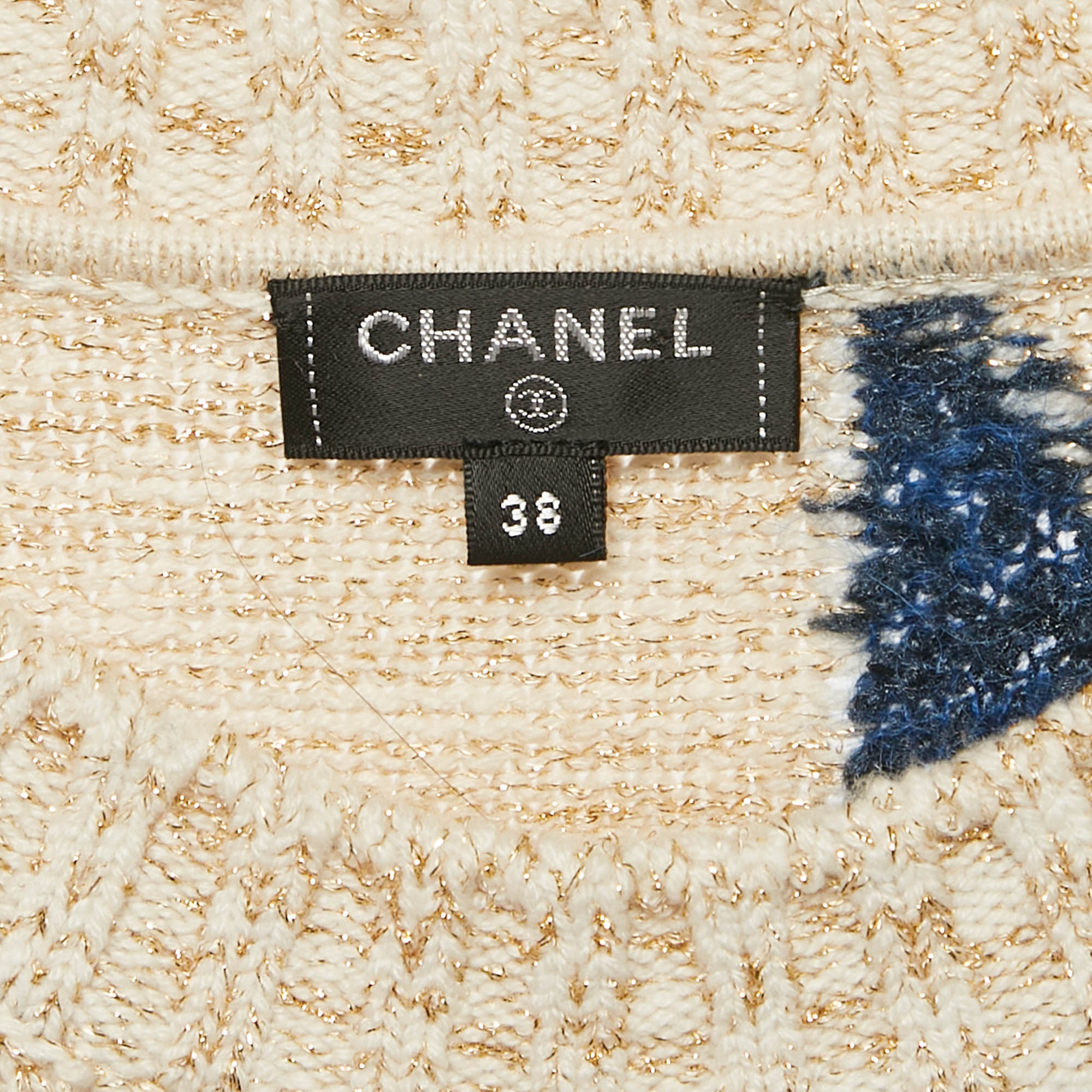 Chanel Multicolor Intarsia Lurex Knit Sweater M 