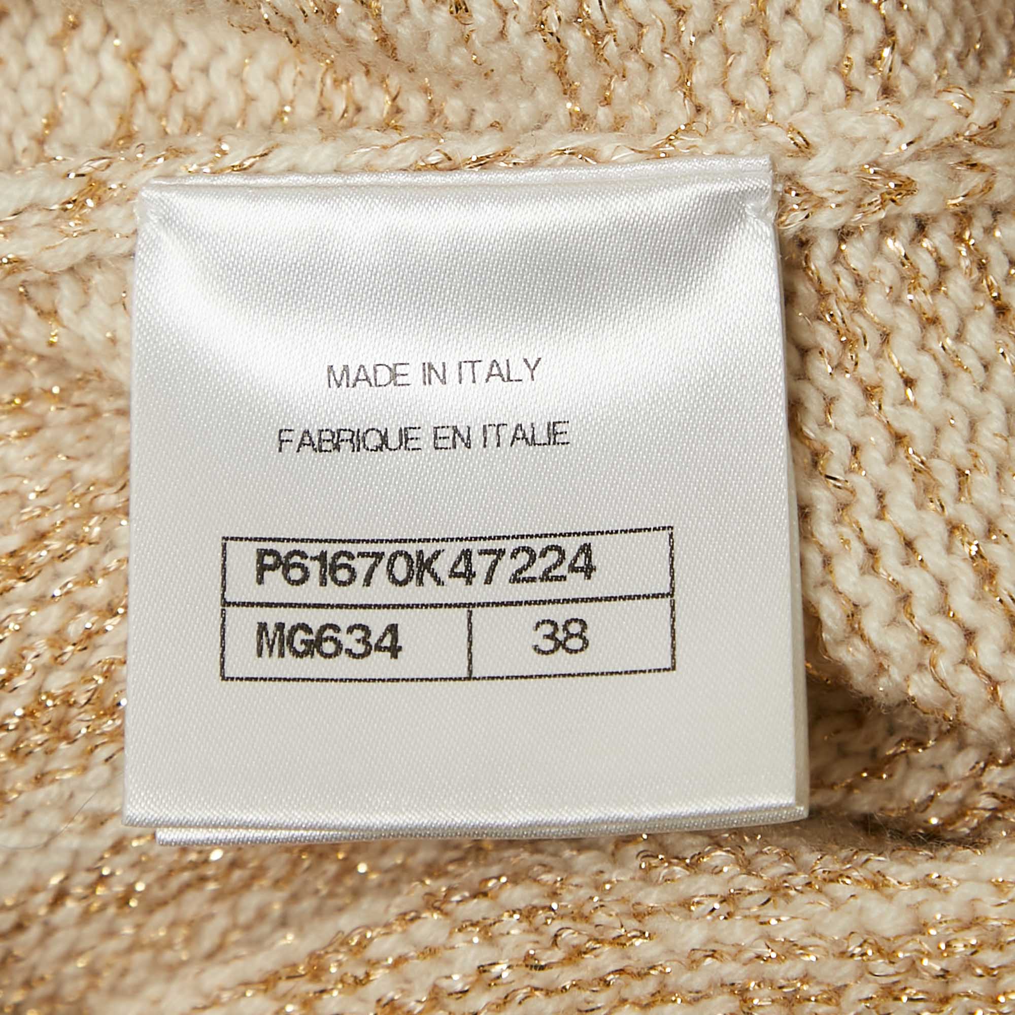 Chanel Multicolor Intarsia Lurex Knit Sweater M 