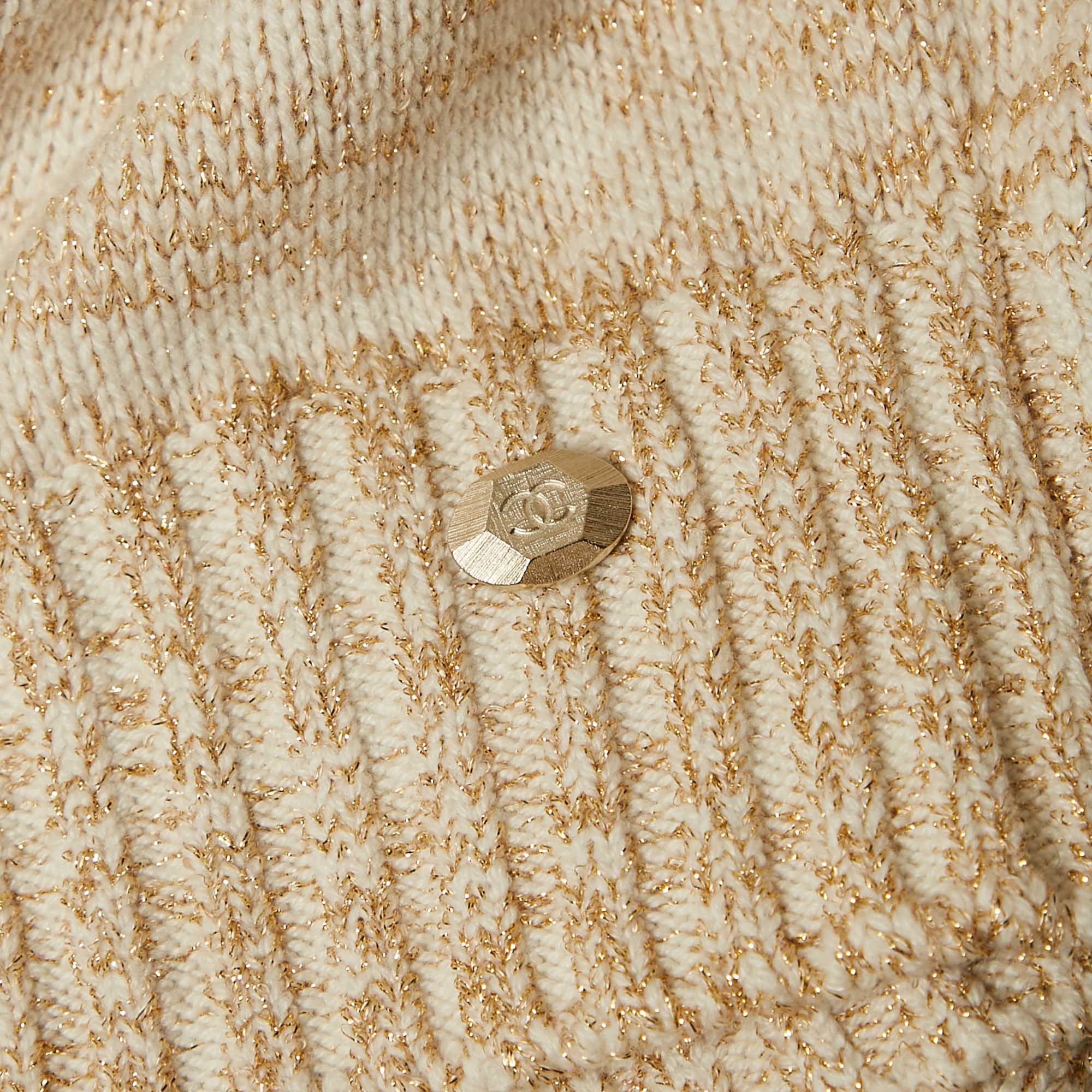 Chanel Multicolor Intarsia Lurex Knit Sweater M 