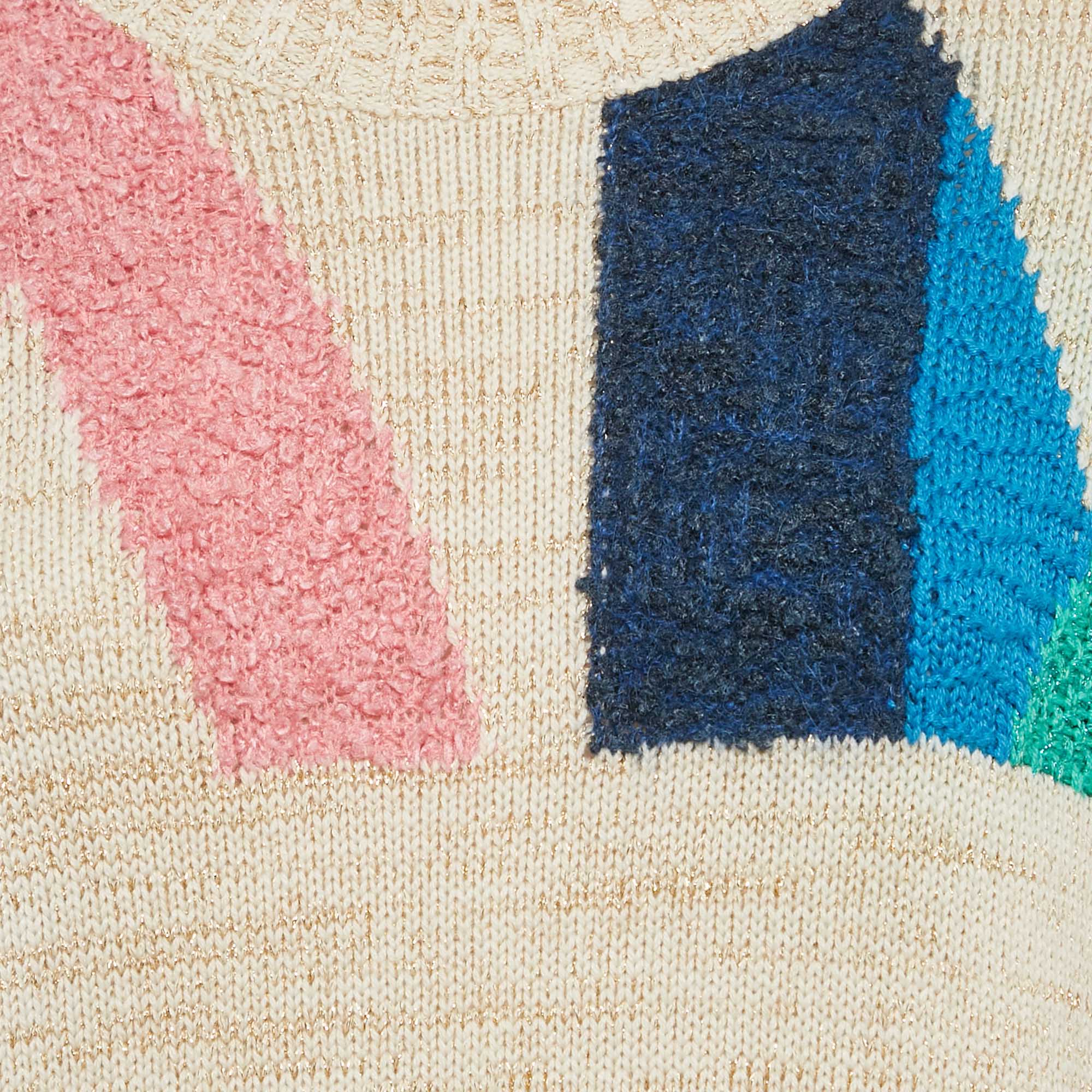 Chanel Multicolor Intarsia Lurex Knit Sweater M 