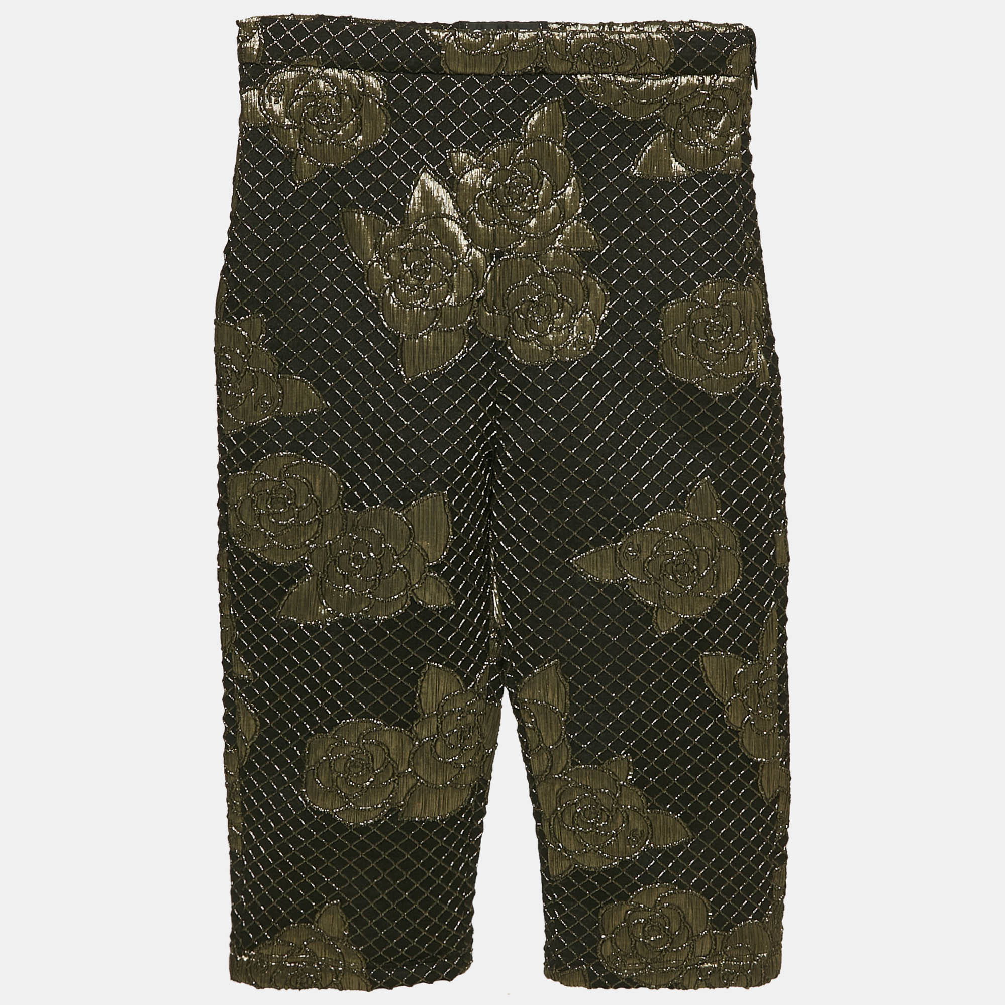 

Chanel Black/Gold Floral Brocade Shorts S