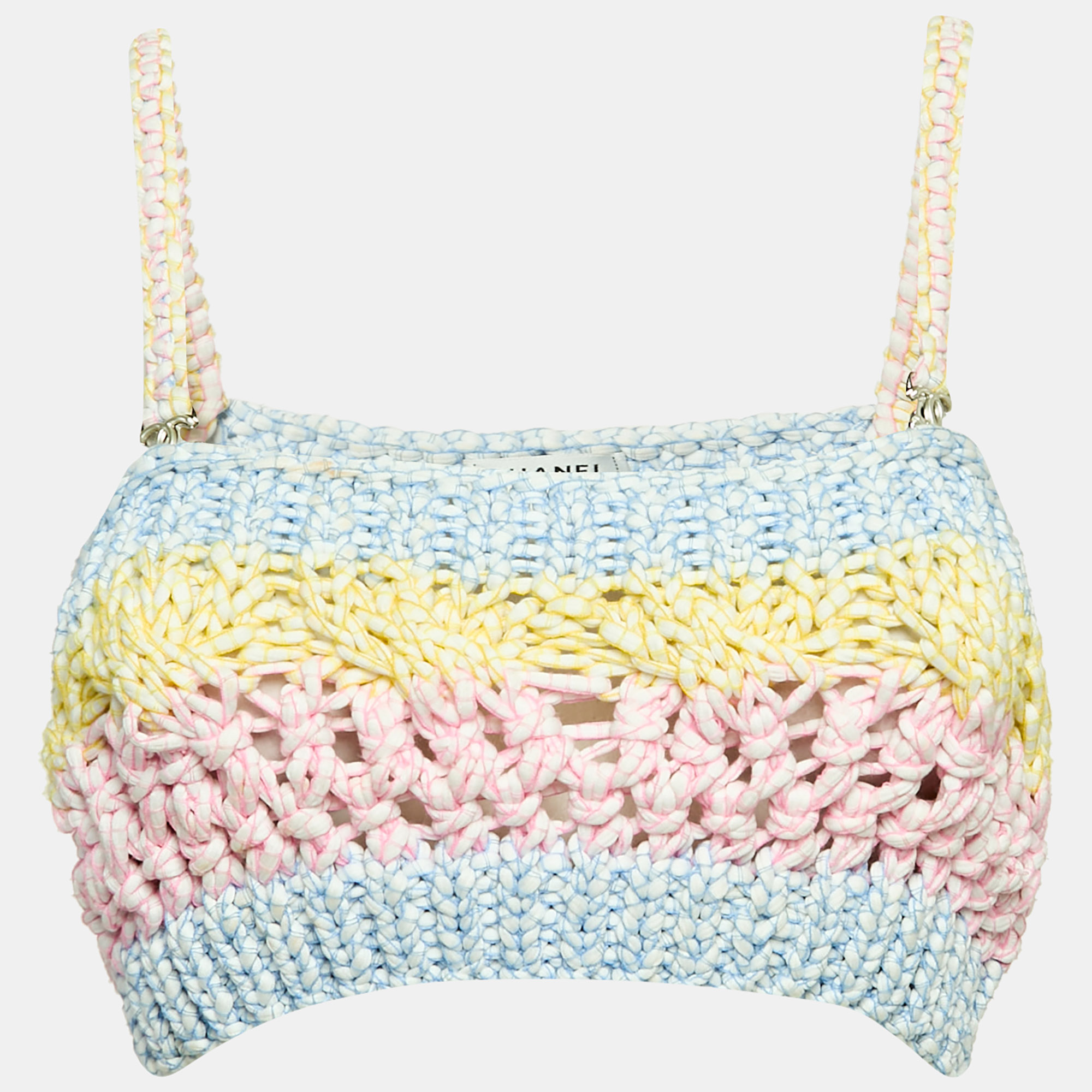 

Chanel Multicolor Crochet Strappy Crop Top S