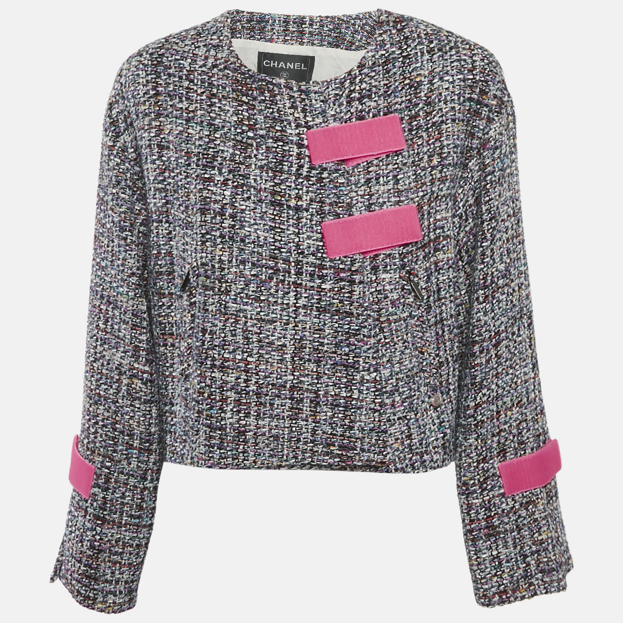 

Chanel Multicolor Tweed Velcro Closure Jacket M