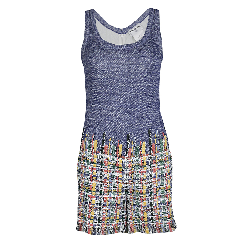 Chanel Multicolor Knit Tweed Sleeveless Romper S
