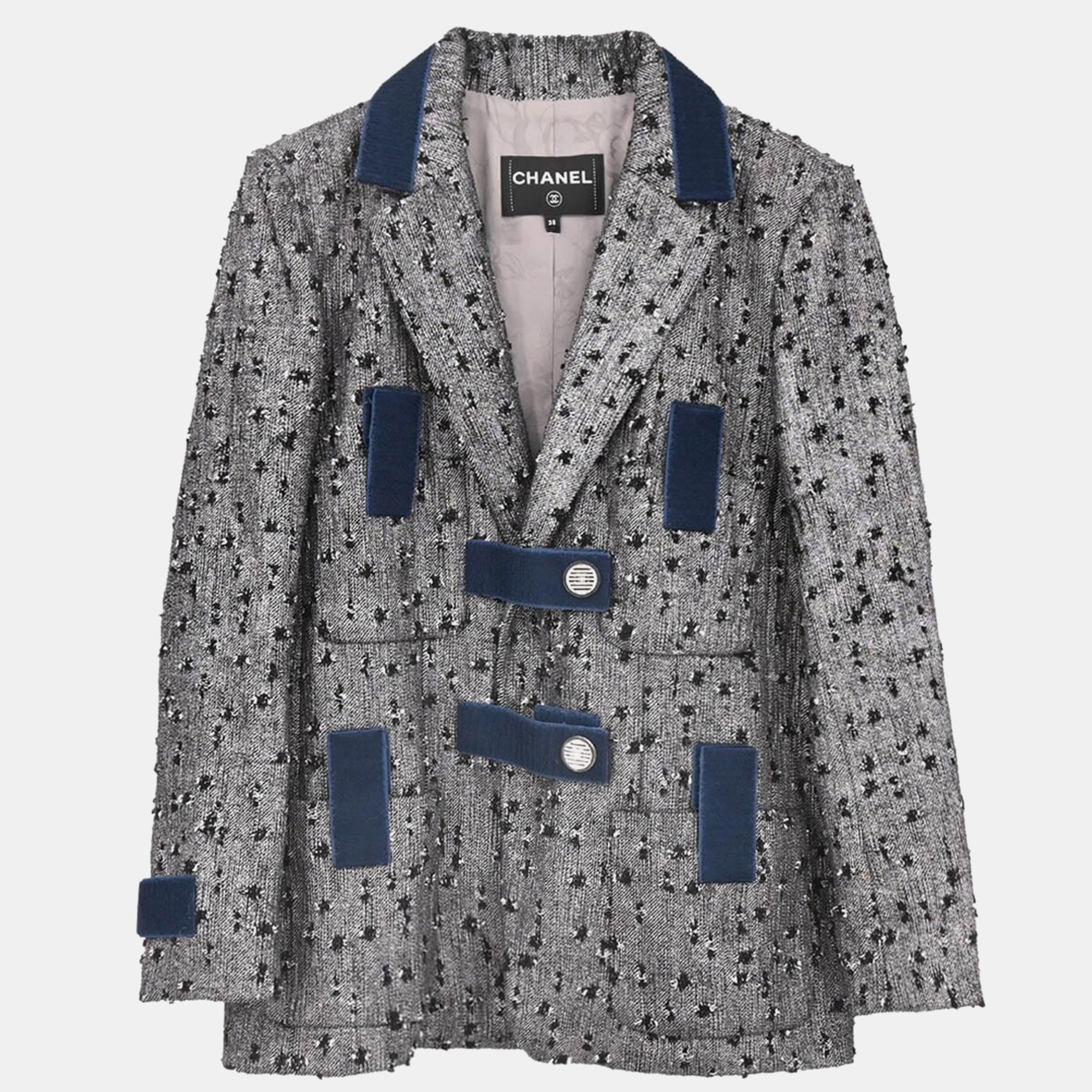 

Chanel Single Breasted Jacket Gray, Grey
