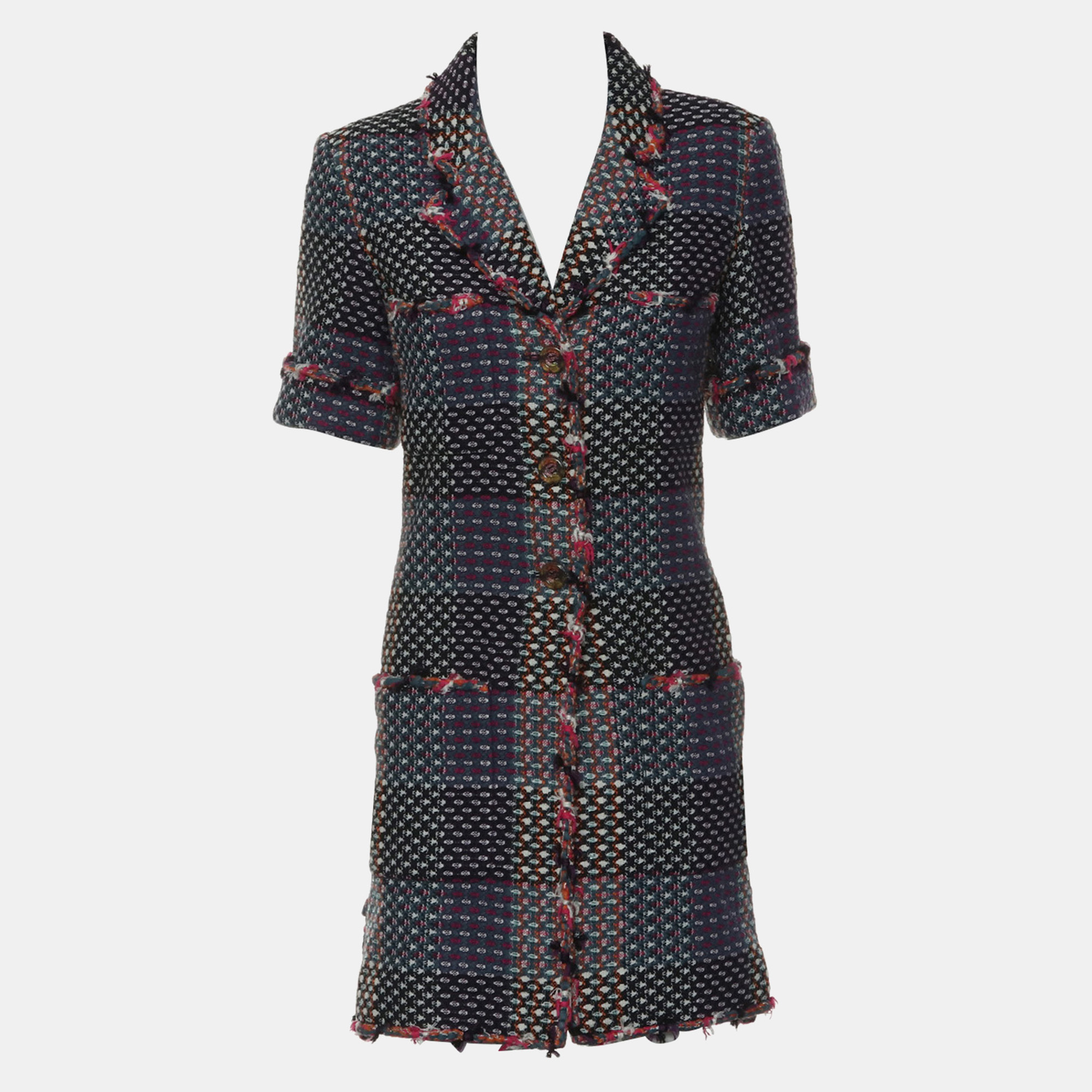 

Chanel Tweed Long Jacket, Multicolor