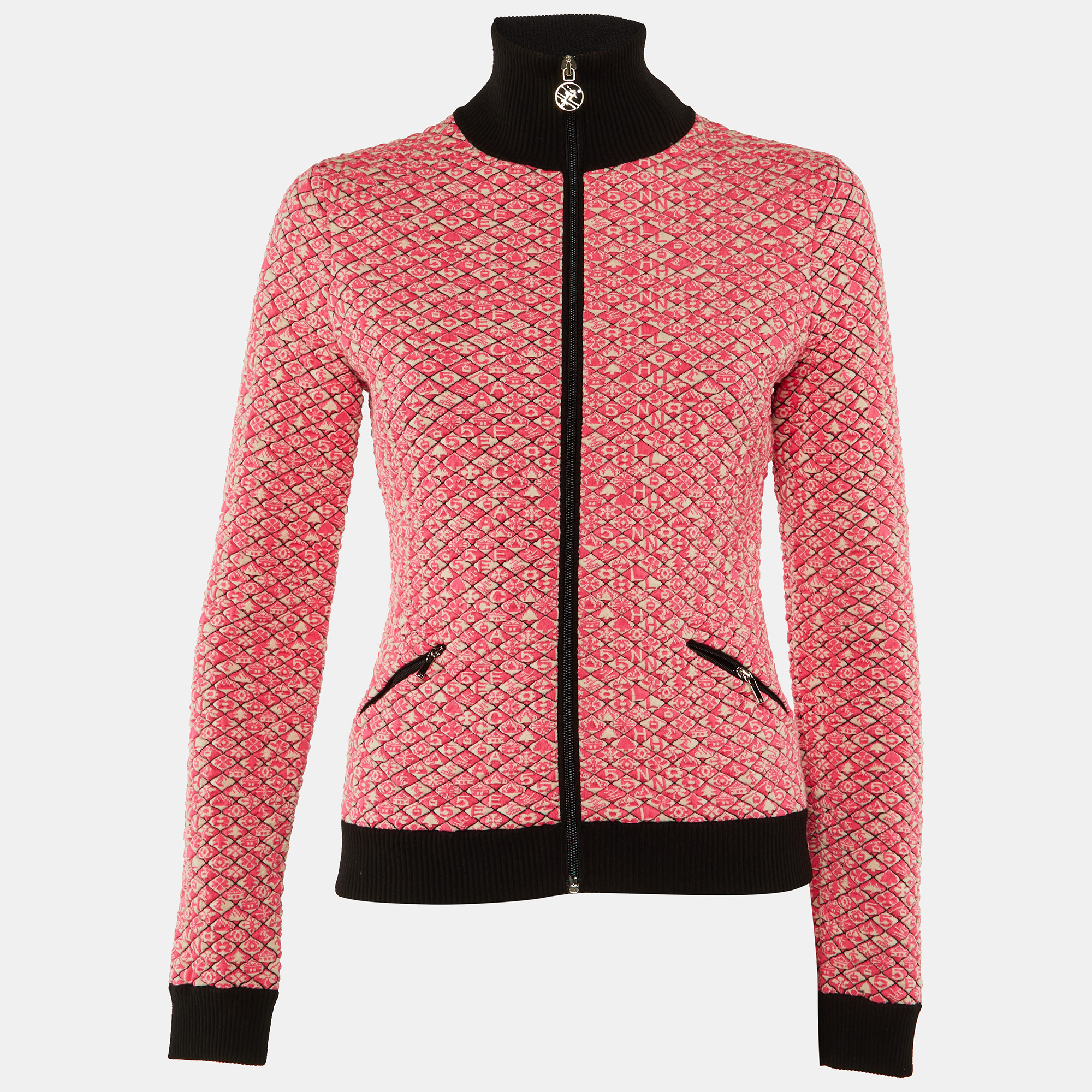 

Chanel Pink Quilted Coco Neige Ski Zip Up Jacket S