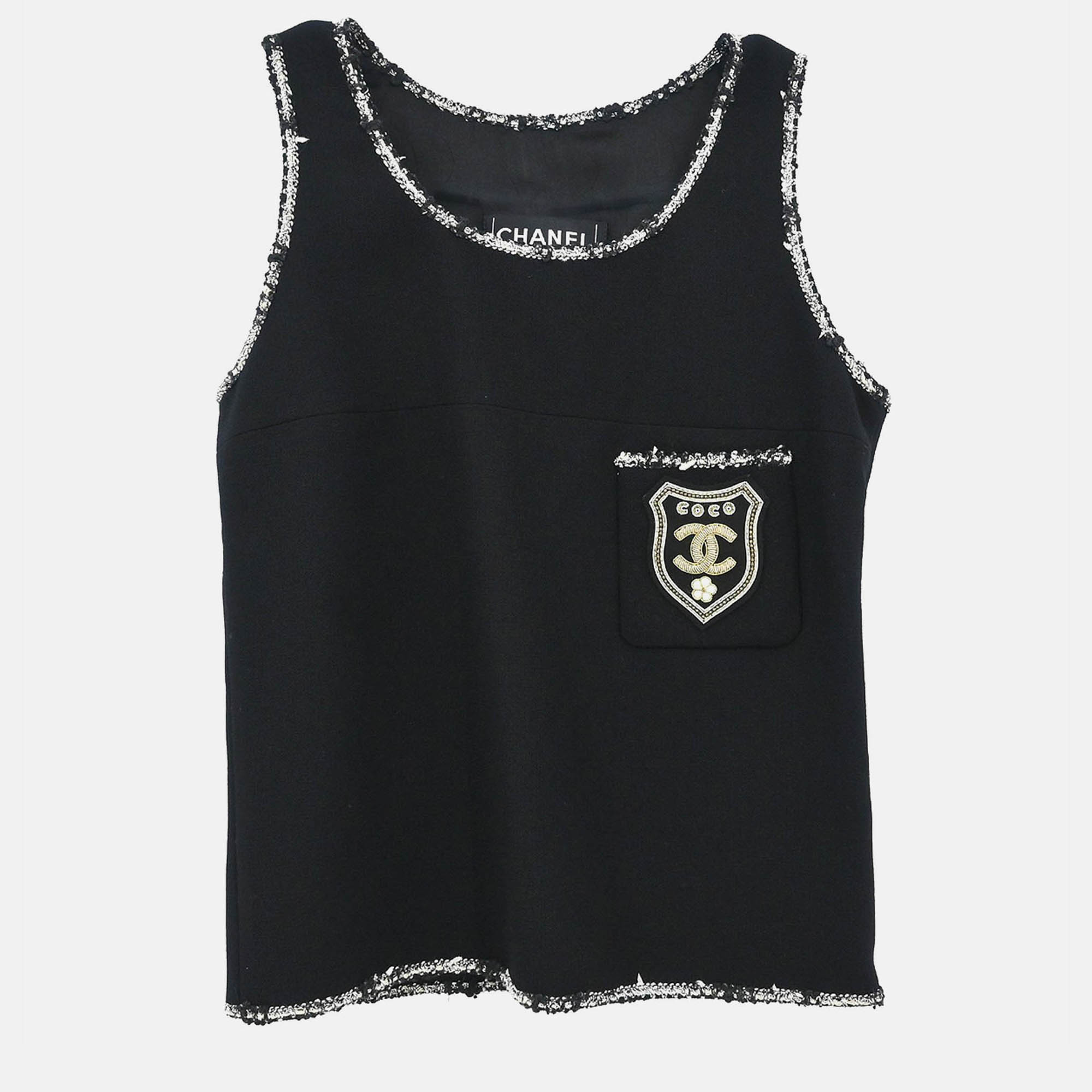 

Chanel Black Sleeveless Tank Top