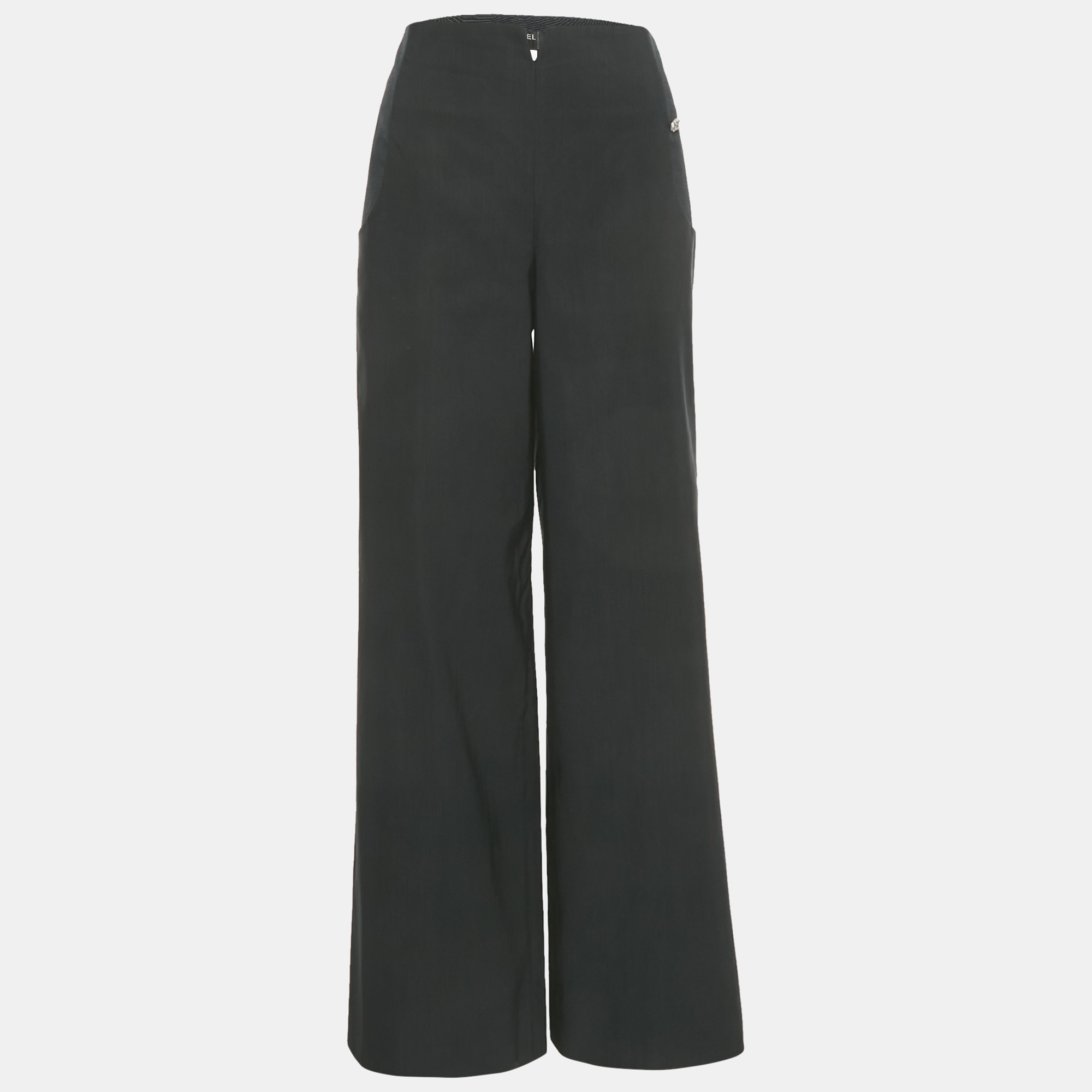 

Chanel Midnight Blue Cotton and Nylon Wide Leg Trousers M
