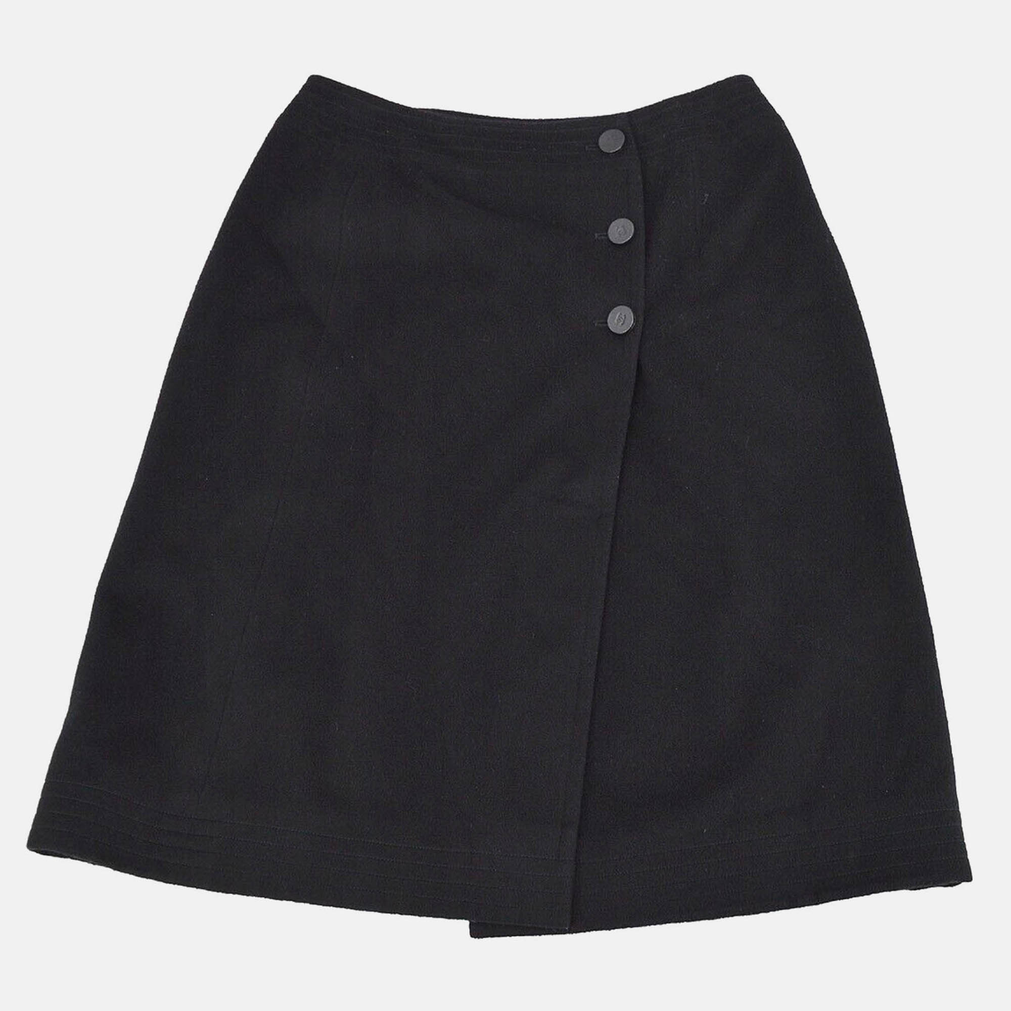 

Chanel Black Cashmere Knee Length Skirt Size 34