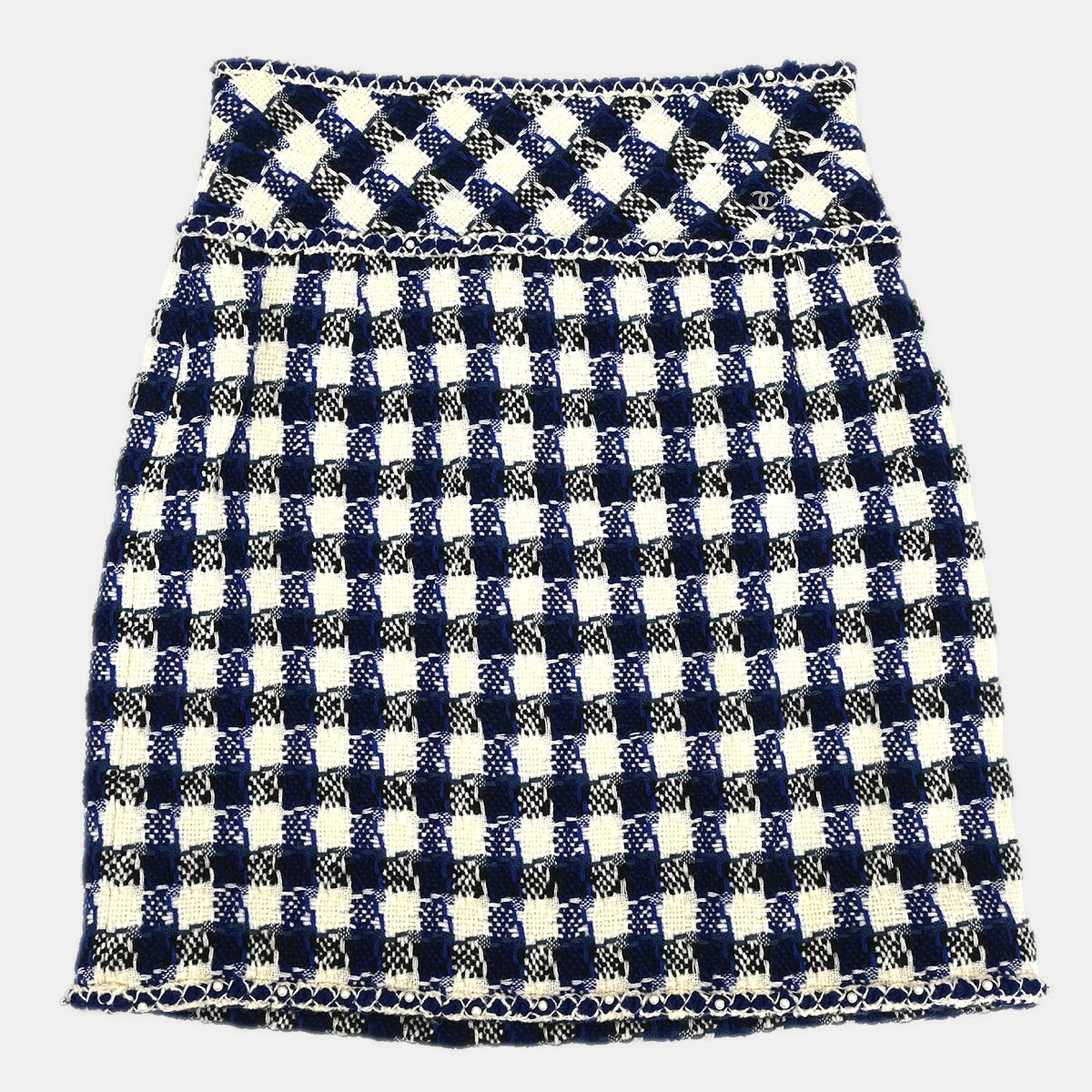 

Chanel Multicolor Wool Skirt Size, Black