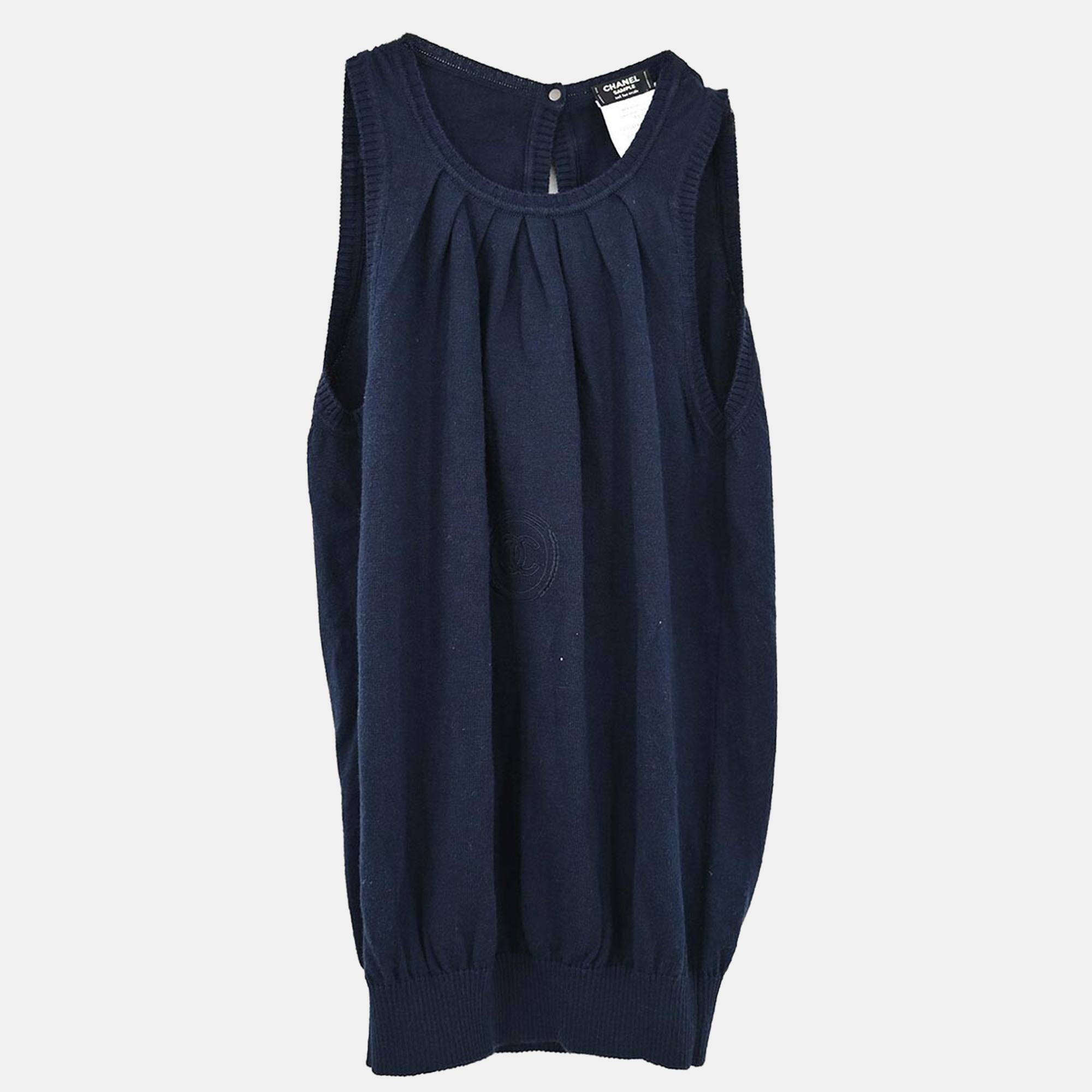 

Chanel Navy Blue Sleeveless Top