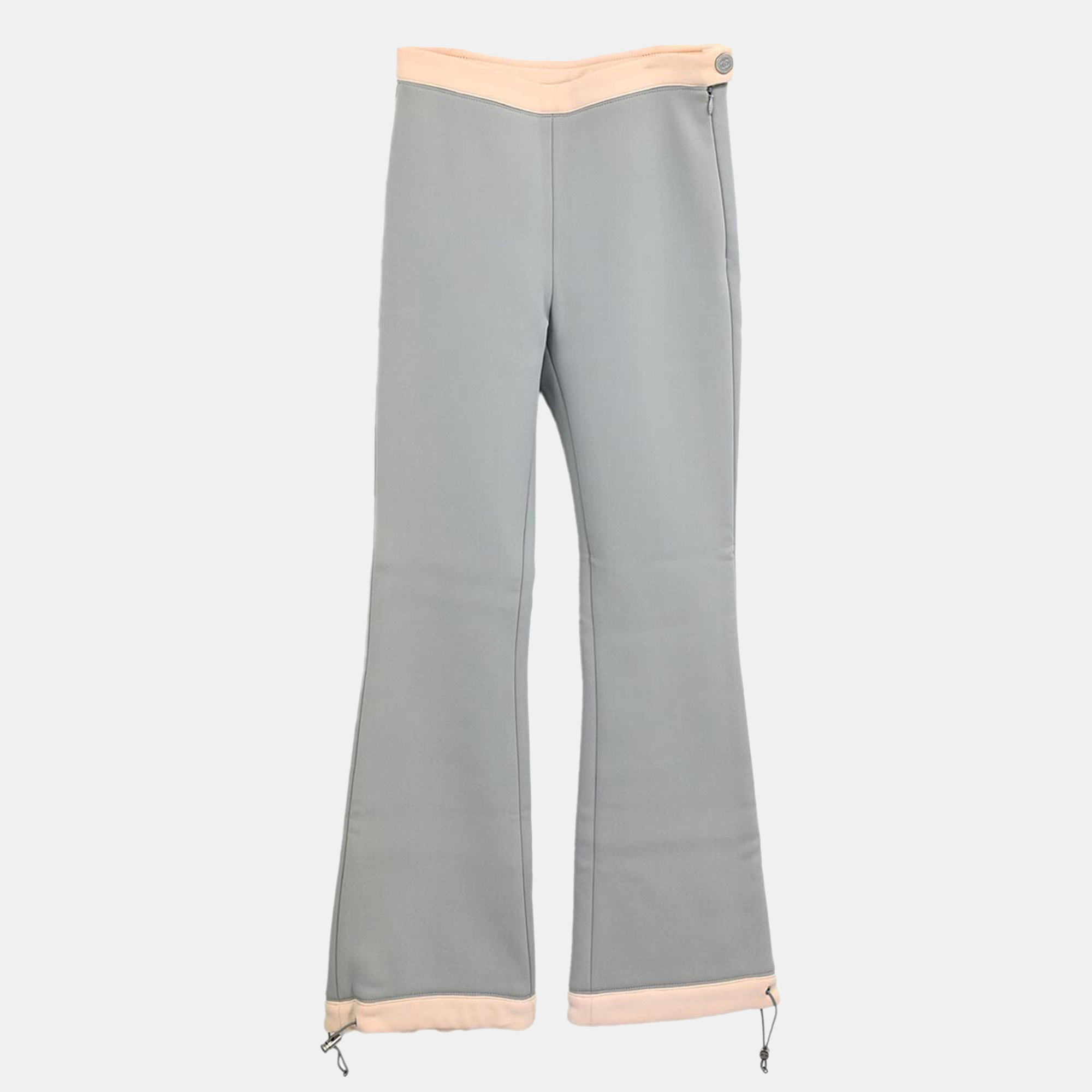 Pre-owned Chanel Sport Line Long Pants Light Blue Size 34 In Gray